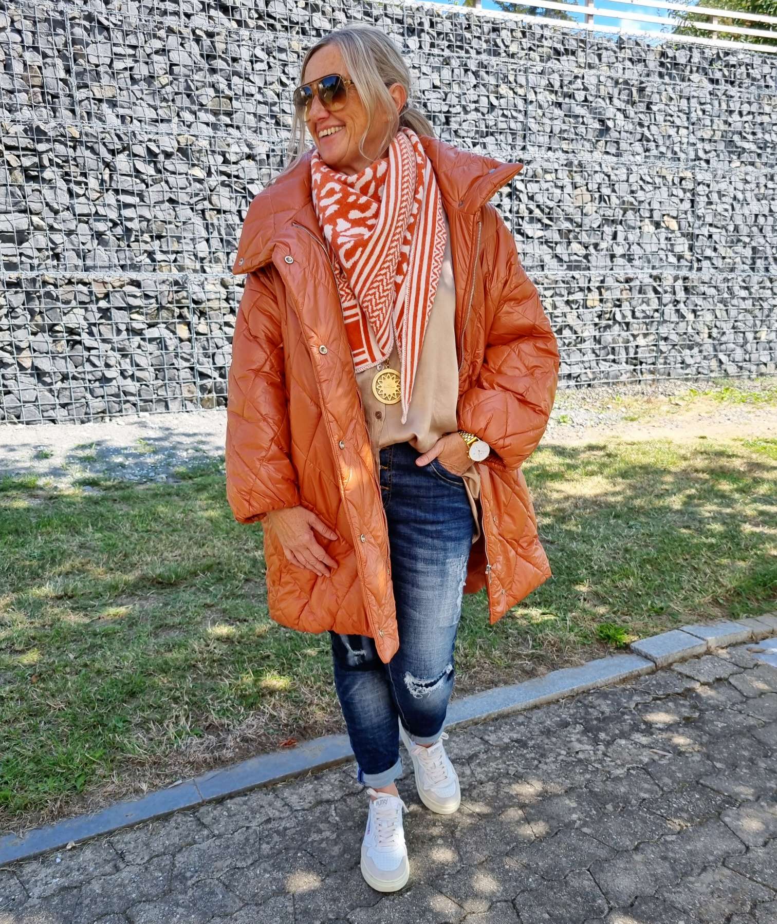COAT NICOLETTA ROST Oversize Steppjacke lange Jacke Mantel Italy Style M/L COAT NICOLETTA ROST Oversize Steppjacke lange Jacke Mantel Italy Style M/L