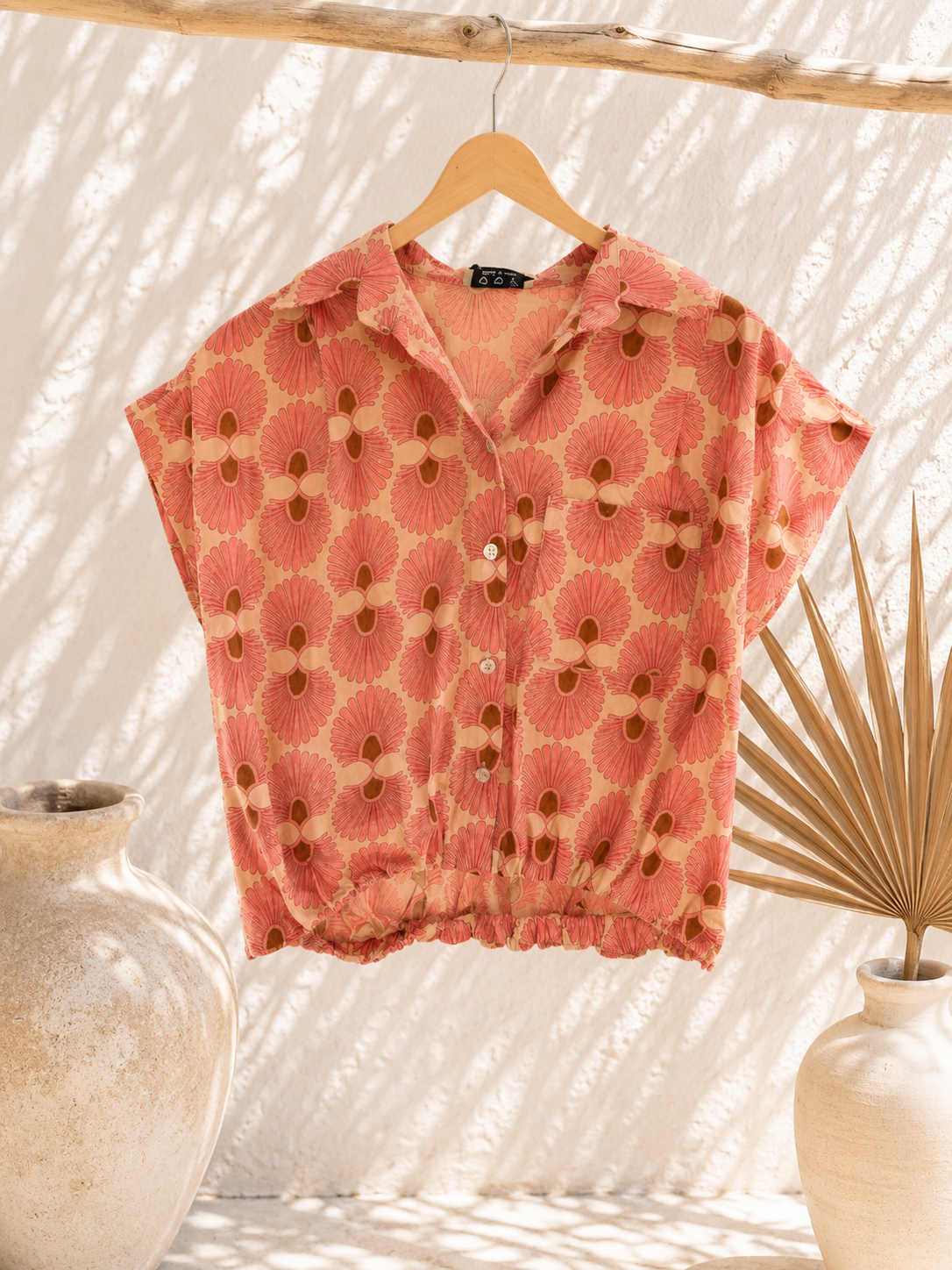 Cropped-Bluse Solea Ballonbluse Made in Italy Gr. 34-42