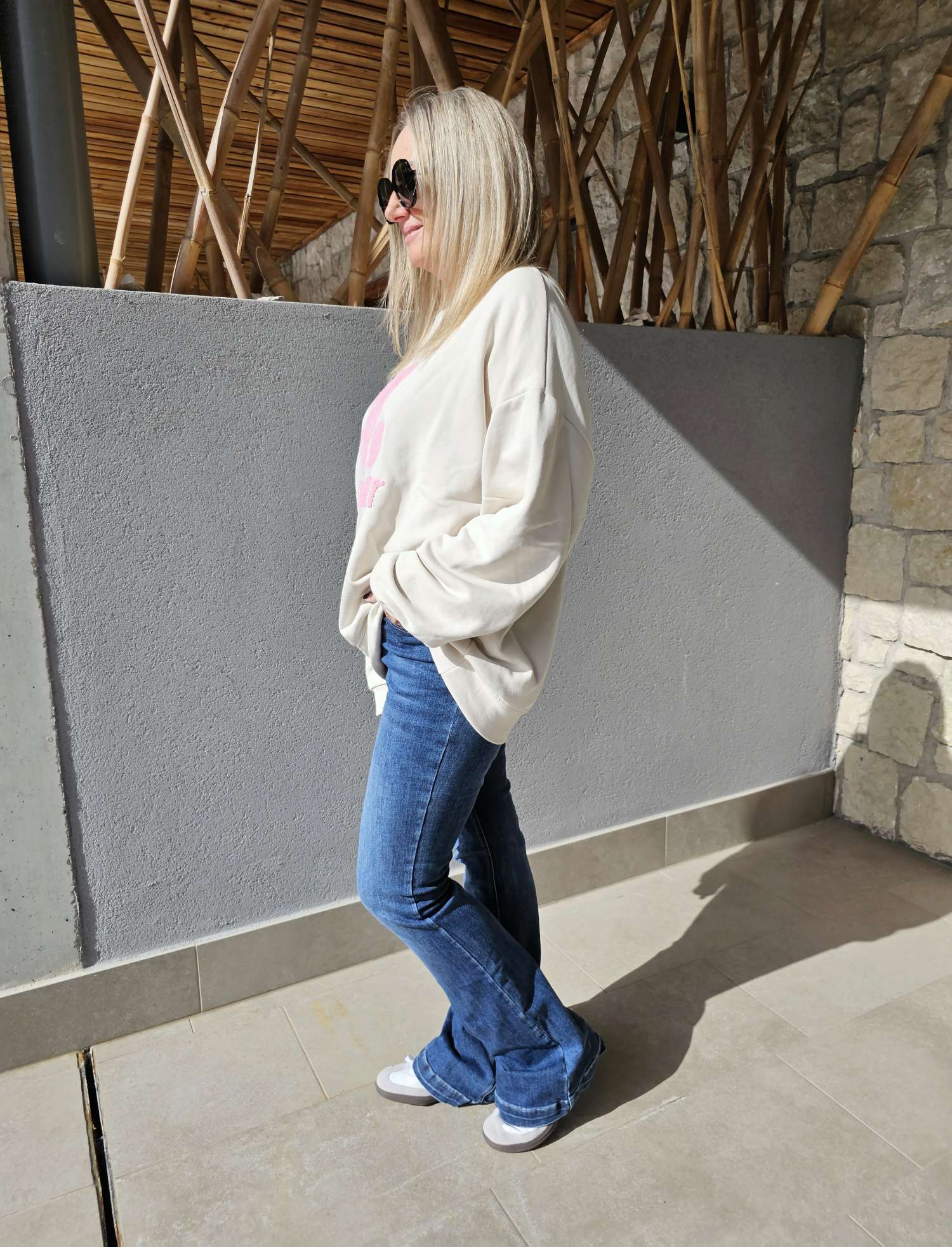 BASIC SWEATER AMOUR geflockt Made in Italy 34 - 42 BASIC SWEATER AMOUR geflockt Made in Italy 34 - 42