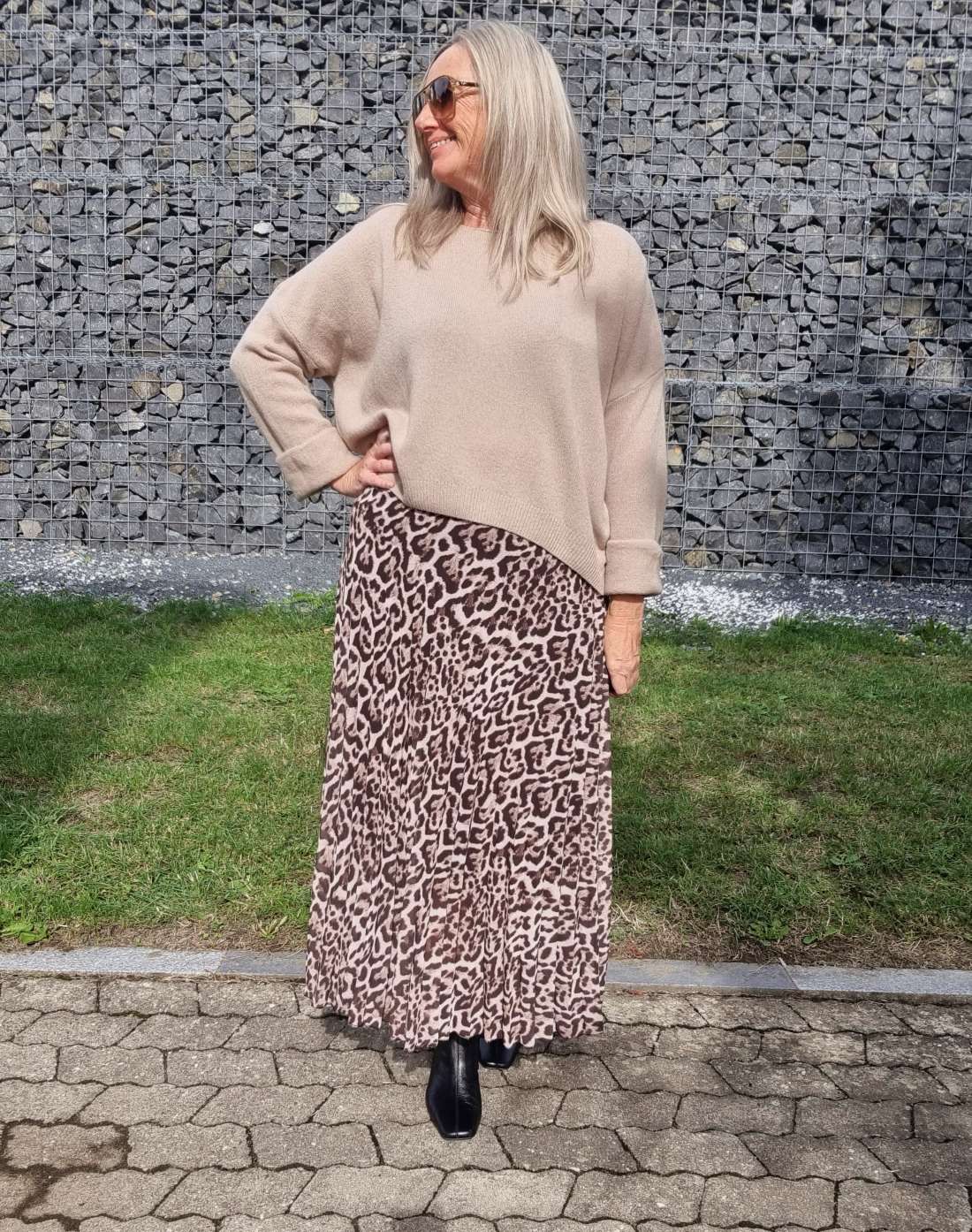 PLISSEE SKIRT SARABI LEO CREME Midi Rock Made in Italy 34-40 PLISSEE SKIRT SARABI LEO CREME Midi Rock Made in Italy 34-40