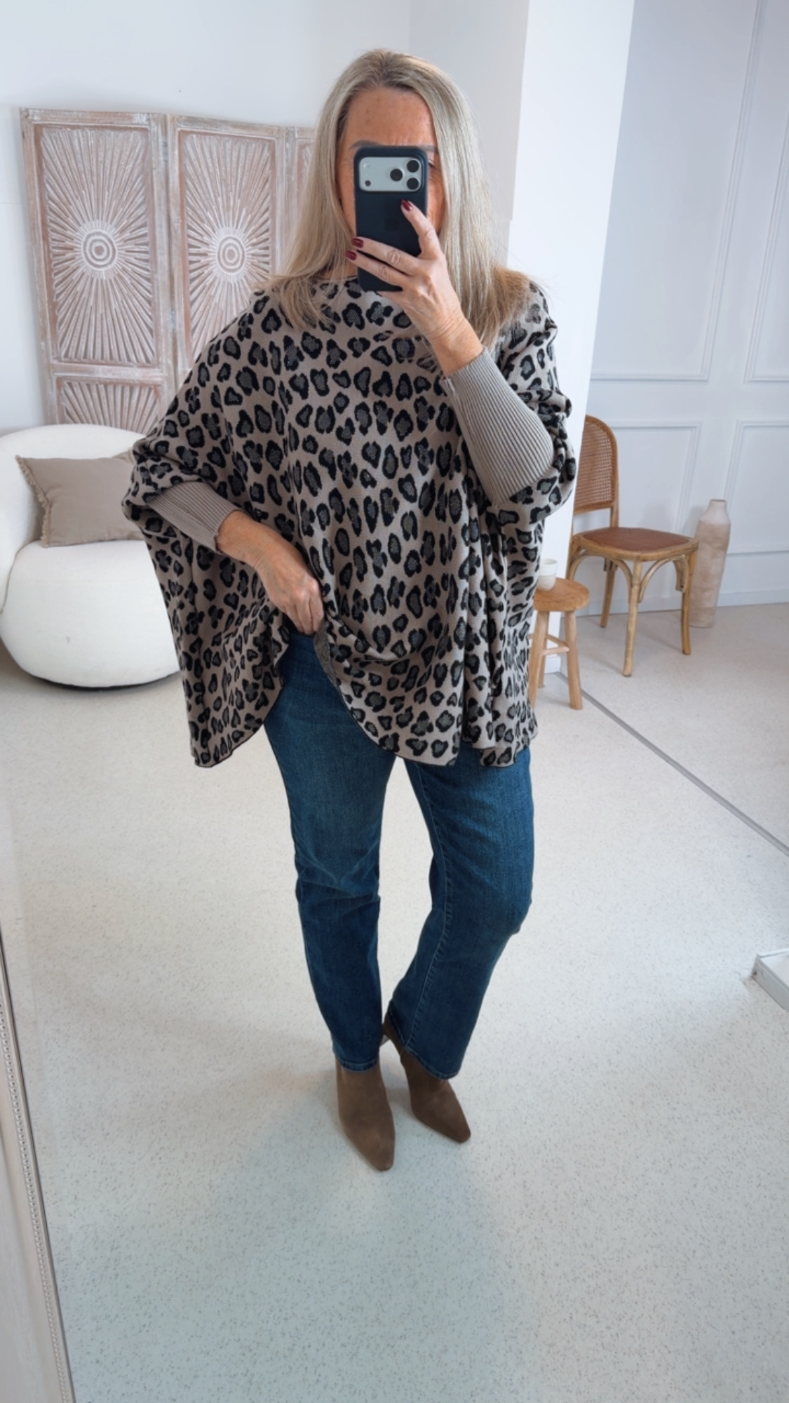 LÄSSIGER LEO-STRICKPULLOVER DAVINA Fledermaus-Schnitt 34-48 Made in Italy