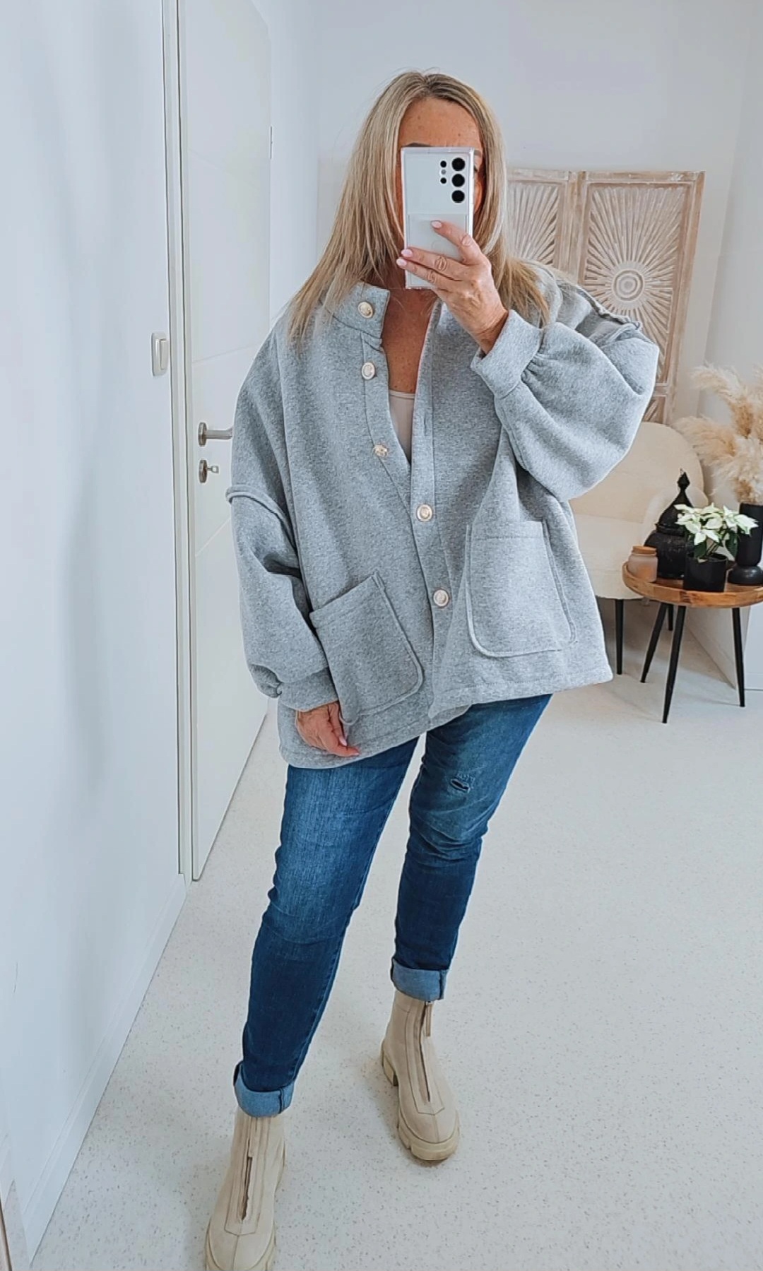 OVERSIZE SWEATSHIRT JACKE VERONA Made in Italy 34-46 Sweatshirtjacke OVERSIZE SWEATSHIRT JACKE VERONA Made in Italy 34-46 Sweatshirtjacke