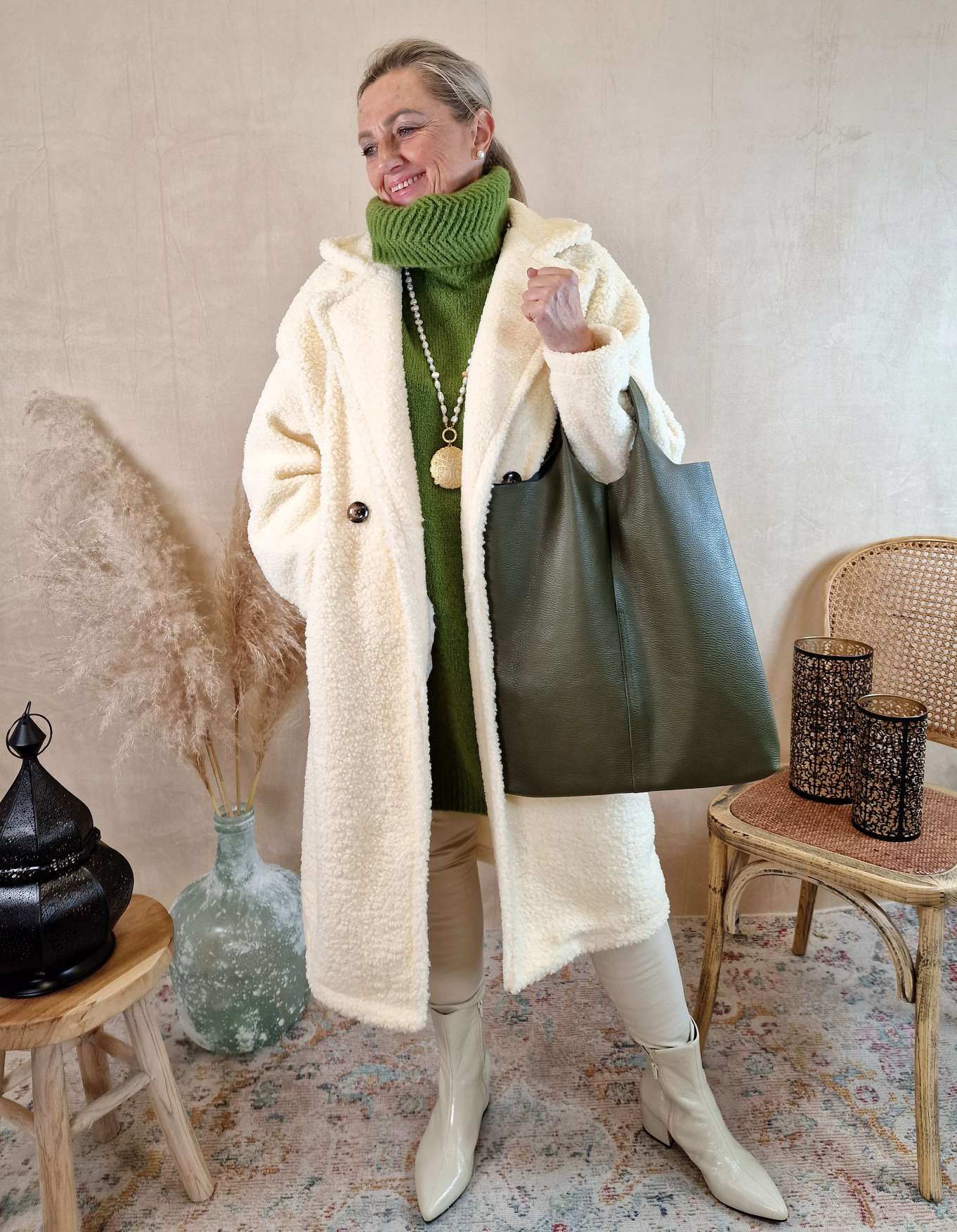 TEDDY MANTEL NEAPEL CREME 34-42 Made in Italy Winter Mantel COAT TEDDY MANTEL NEAPEL CREME 34-42 Made in Italy Winter Mantel COAT