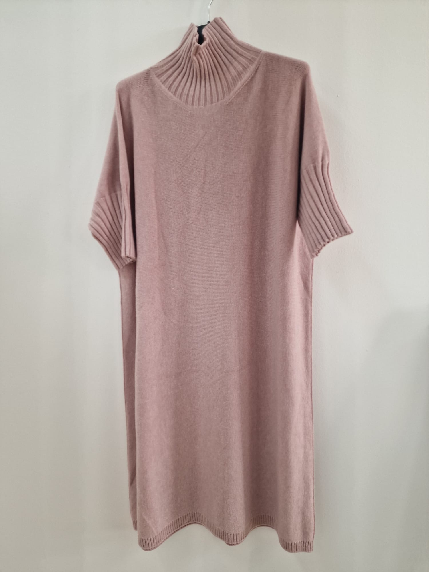 Strickkleid mit Stehkragen Uni SK0018 I Made in Italy 34-44