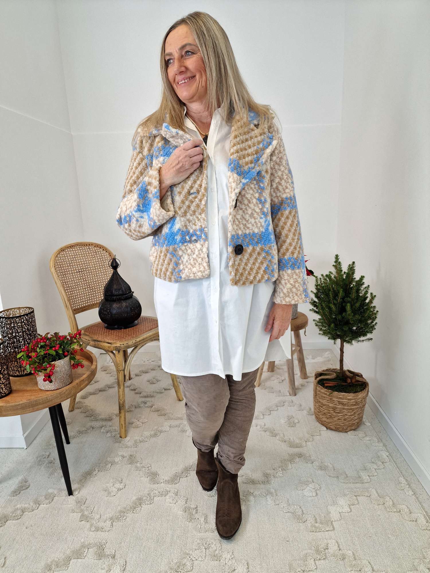 BASIC BLUSE FERNANDA LONG WEISS 34-42 Made in Italy Oversize Shirt Hemd LANG Blusenkleid BASIC BLUSE FERNANDA LONG WEISS 34-42 Made in Italy Oversize Shirt Hemd LANG Blusenkleid