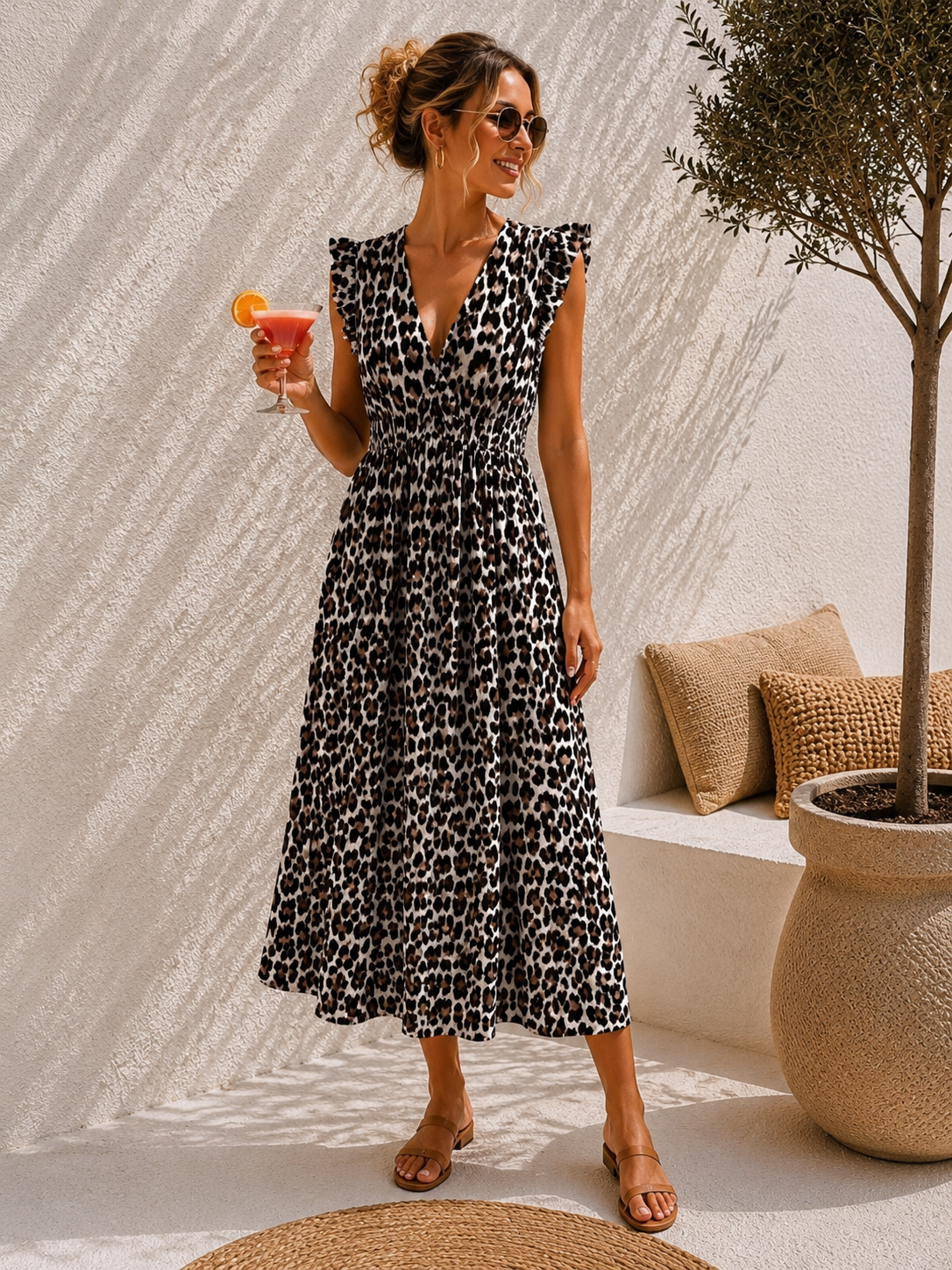 MUSSELIN LEO KLEID ZOE 34 - 42 Made in Italy ärmellos Rüsche