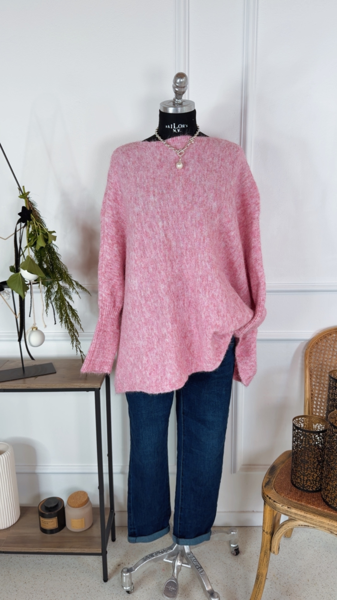 OVERSIZE ALPAKA PULLOVER MAREN 34-48/50 Made in Italy Strick / Knit Sweater