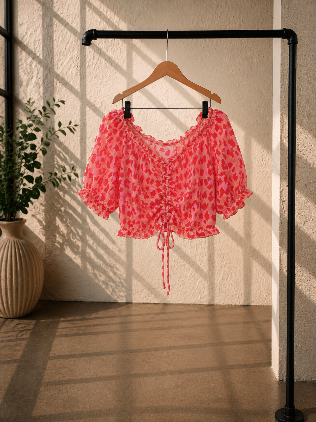 Bluse Cropped Musselin Savanna Leo Made in Italy 34-40/42