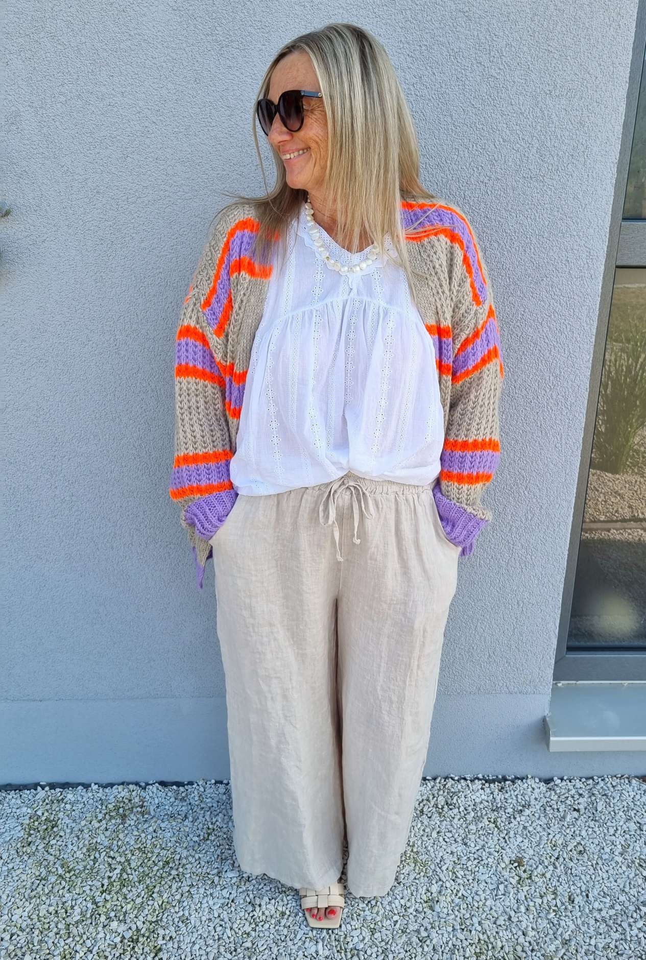 BLUSE TIANA WEISS 34-42 Made in Italy Oversize Tunika Shirt BLUSE TIANA WEISS 34-42 Made in Italy Oversize Tunika Shirt