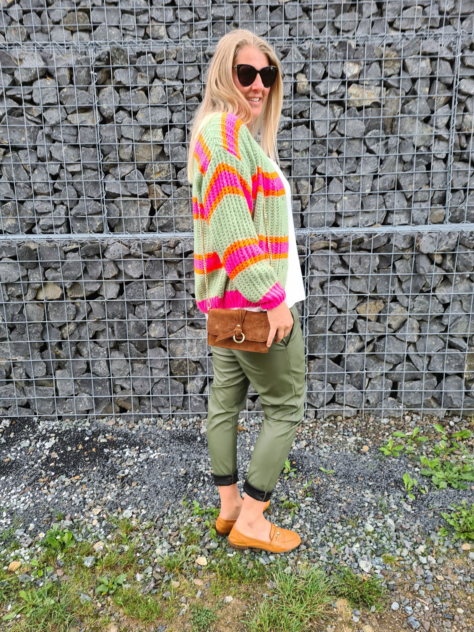 SHORT KNIT CARDIGAN MYKONOS STRIPES BUTTONS LIGHT GRÜN ORANGE PINK kurze Strick Jacke Made in Italy Streifen Knöpfe 34-42 SHORT KNIT CARDIGAN MYKONOS STRIPES BUTTONS LIGHT GRÜN ORANGE PINK kurze Strick Jacke Made in Italy Streifen Knöpfe 34-42