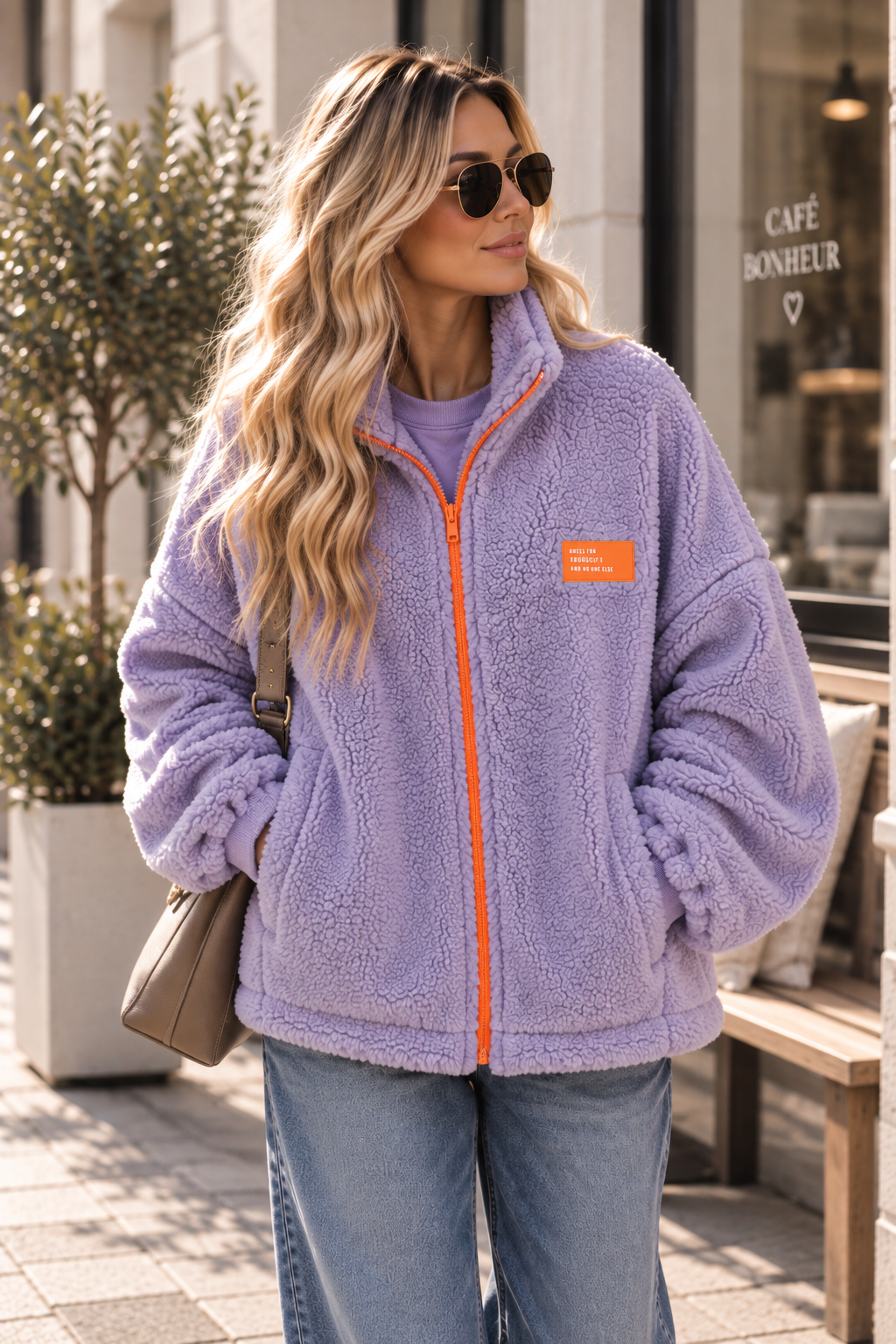 Oversize Teddyjacke mit Patch – Made in Italy | bis ca. Gr. 44 | TJ0092