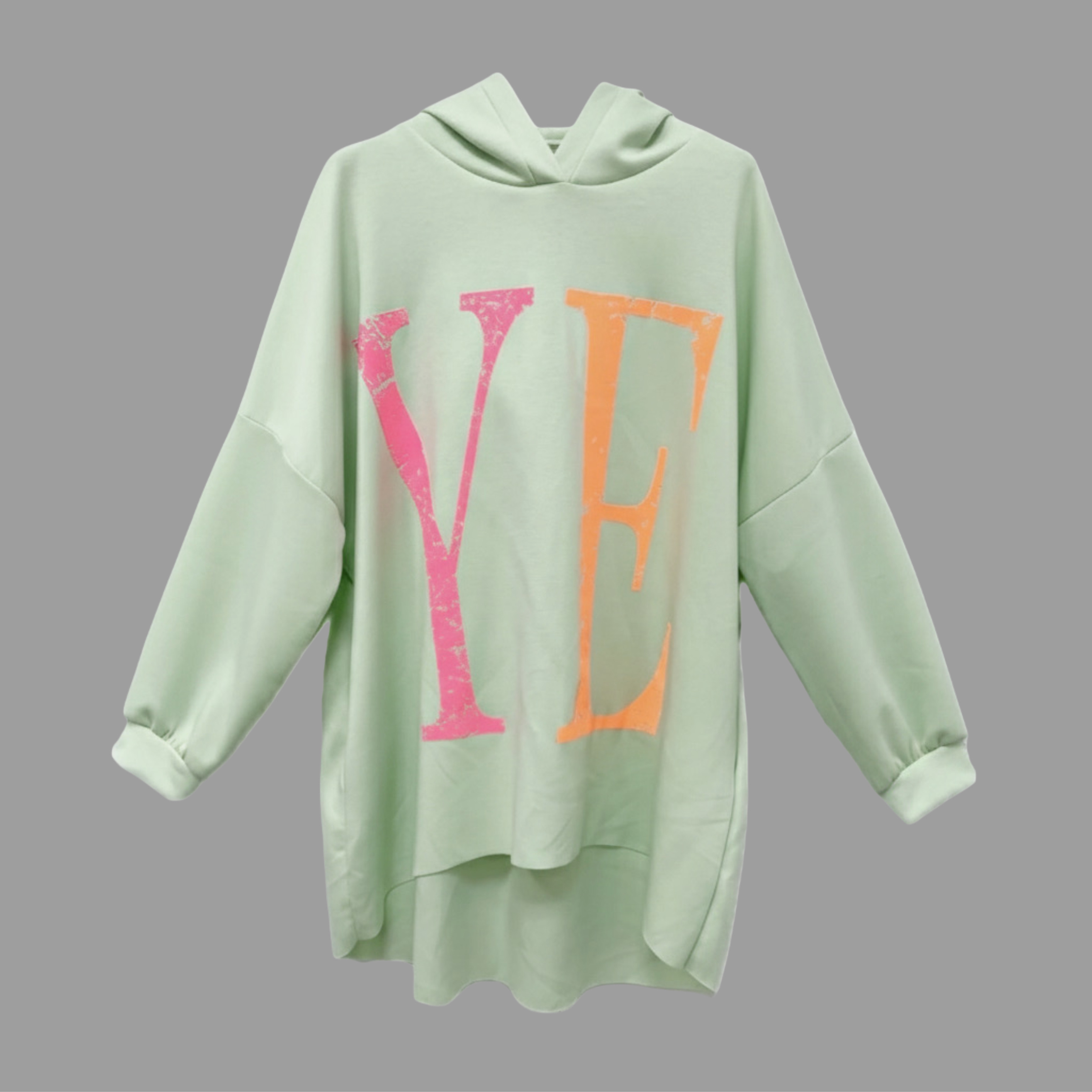 Hoodie „YEAH“ – Trendiger Statement-Look im Fokuhila-Style