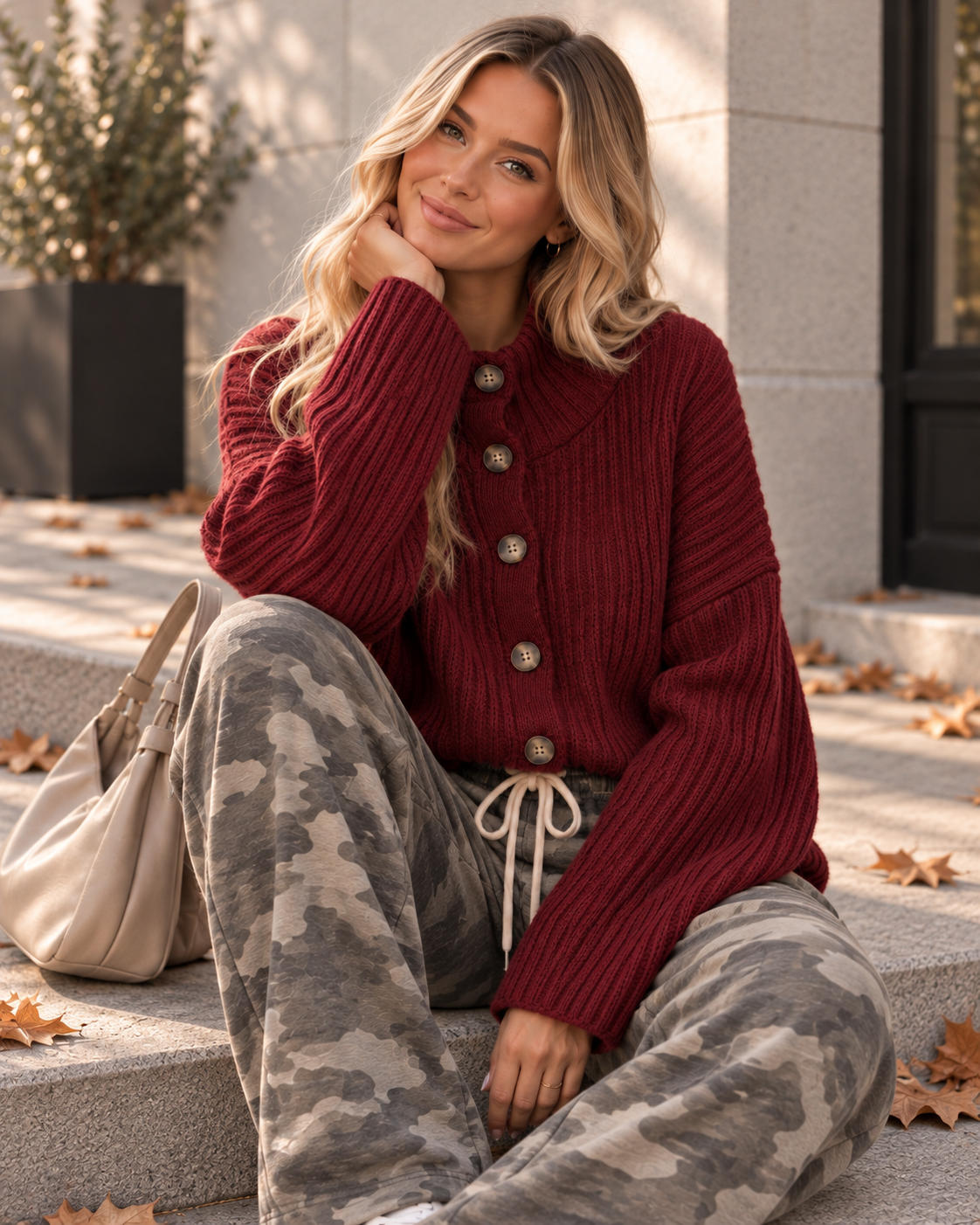Cozy Strickjacke mit Knopfleiste I SJ0151 I 34-44 I Made in Italy
