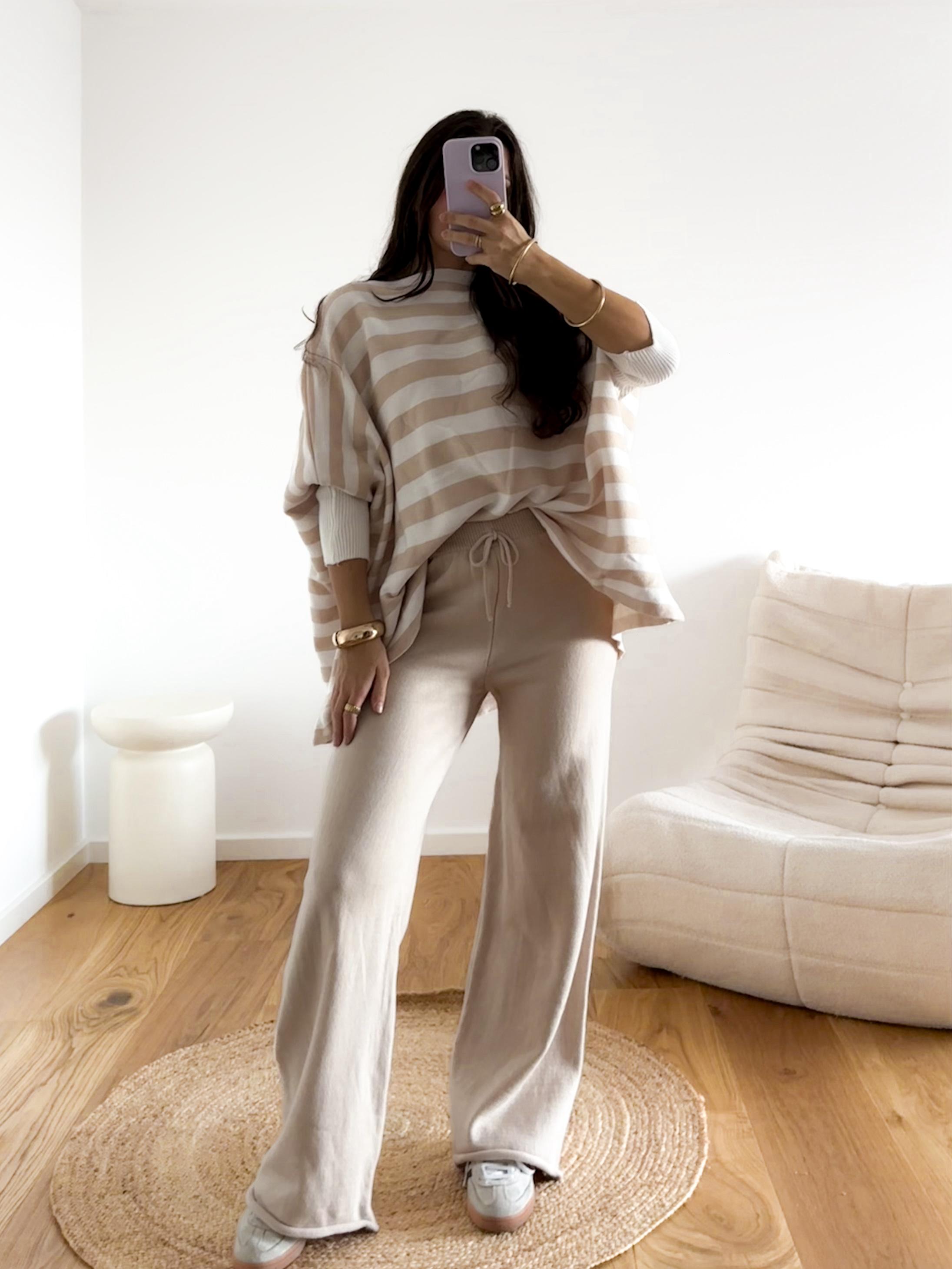 STRICK JOGPANT GABRIELE Made in Italy Strickhose Hose 36-42/44