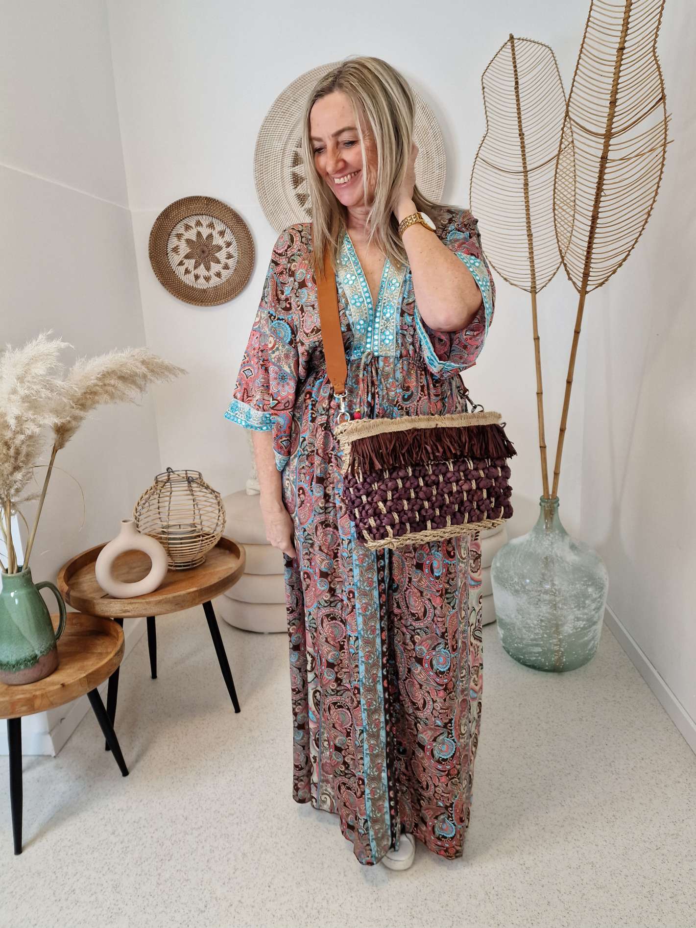 BEACH BAG ALEX BRAUN Italy Design Bohemian Tasche Beach Bag Basttasche Strand