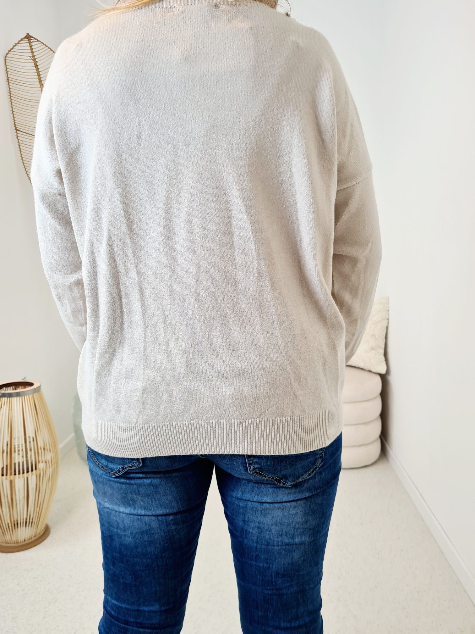 LONGSLEEVE SHIRT VANESSA LEO CREME 34-42 Made in Italy Langarm dünner Pullover LONGSLEEVE SHIRT VANESSA LEO CREME 34-42 Made in Italy Langarm dünner Pullover