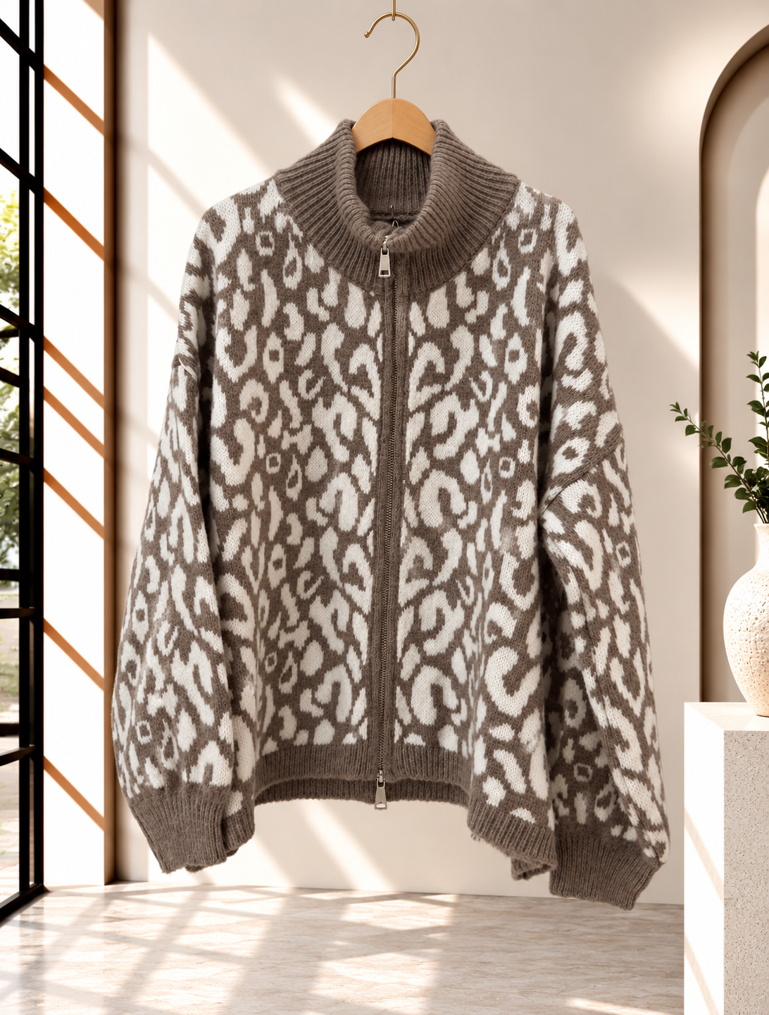 Cardigan-Leo mit Zwei-Wege-Reißverschluss I SJ0071 I Made in Italy 34-42/44 Strickjacke