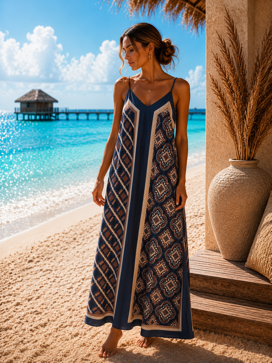 Maxikleid Cordelia Seide mit raffiniertem Wendedesign Made in Italy 34-40/42