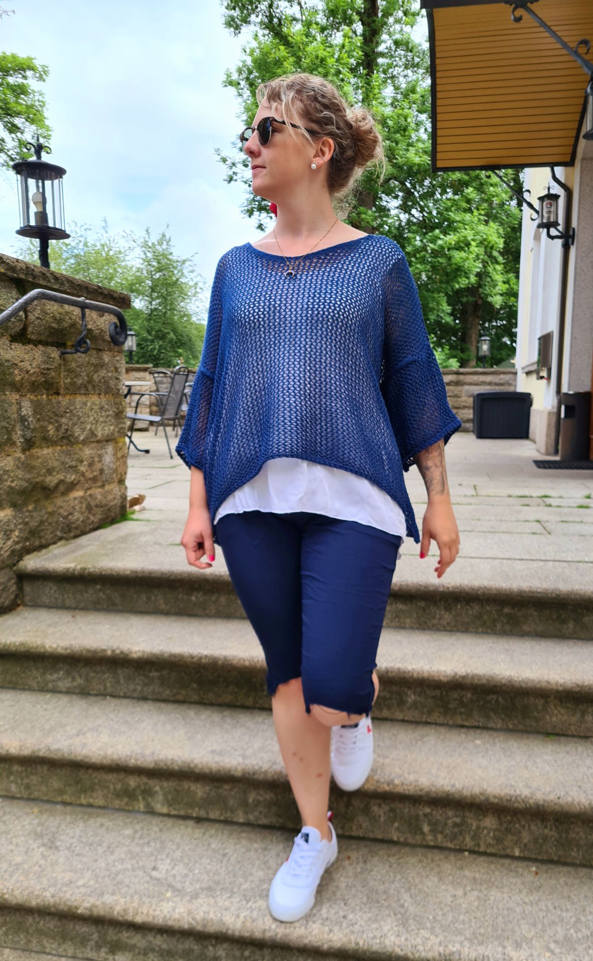 LOCHSTRICK PULLI FILIZ BLAU 32-42 Made in Italy dünner Sommer Pullover Shirt Knit Sweater LOCHSTRICK PULLI FILIZ BLAU 32-42 Made in Italy dünner Sommer Pullover Shirt Knit Sweater