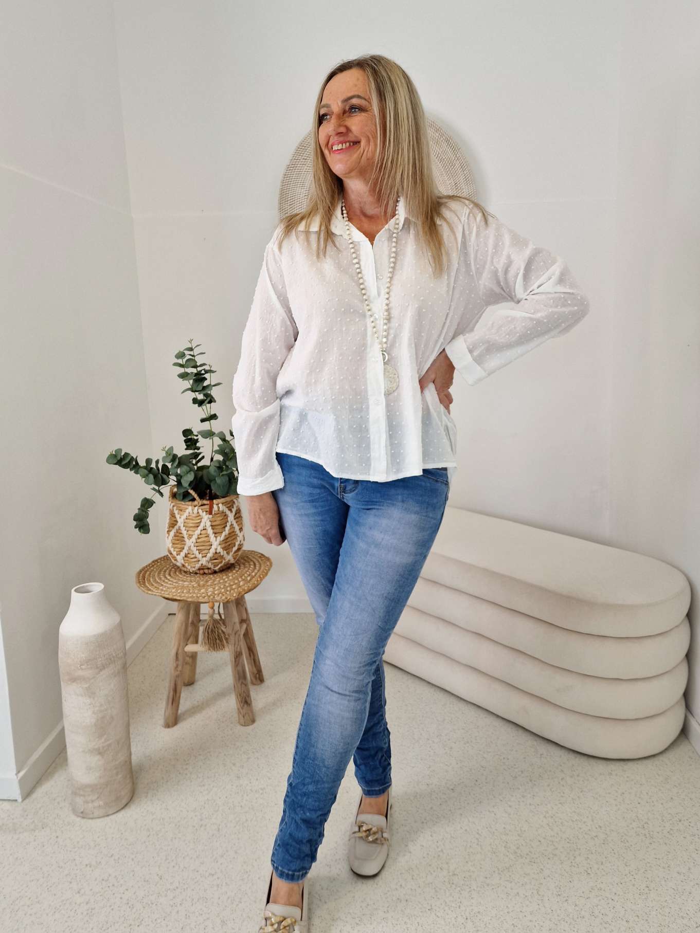 EDLE BLUSE DOTTY WEISS 36 - kl 42 Made in Italy EDLE BLUSE DOTTY WEISS 36 - kl 42 Made in Italy