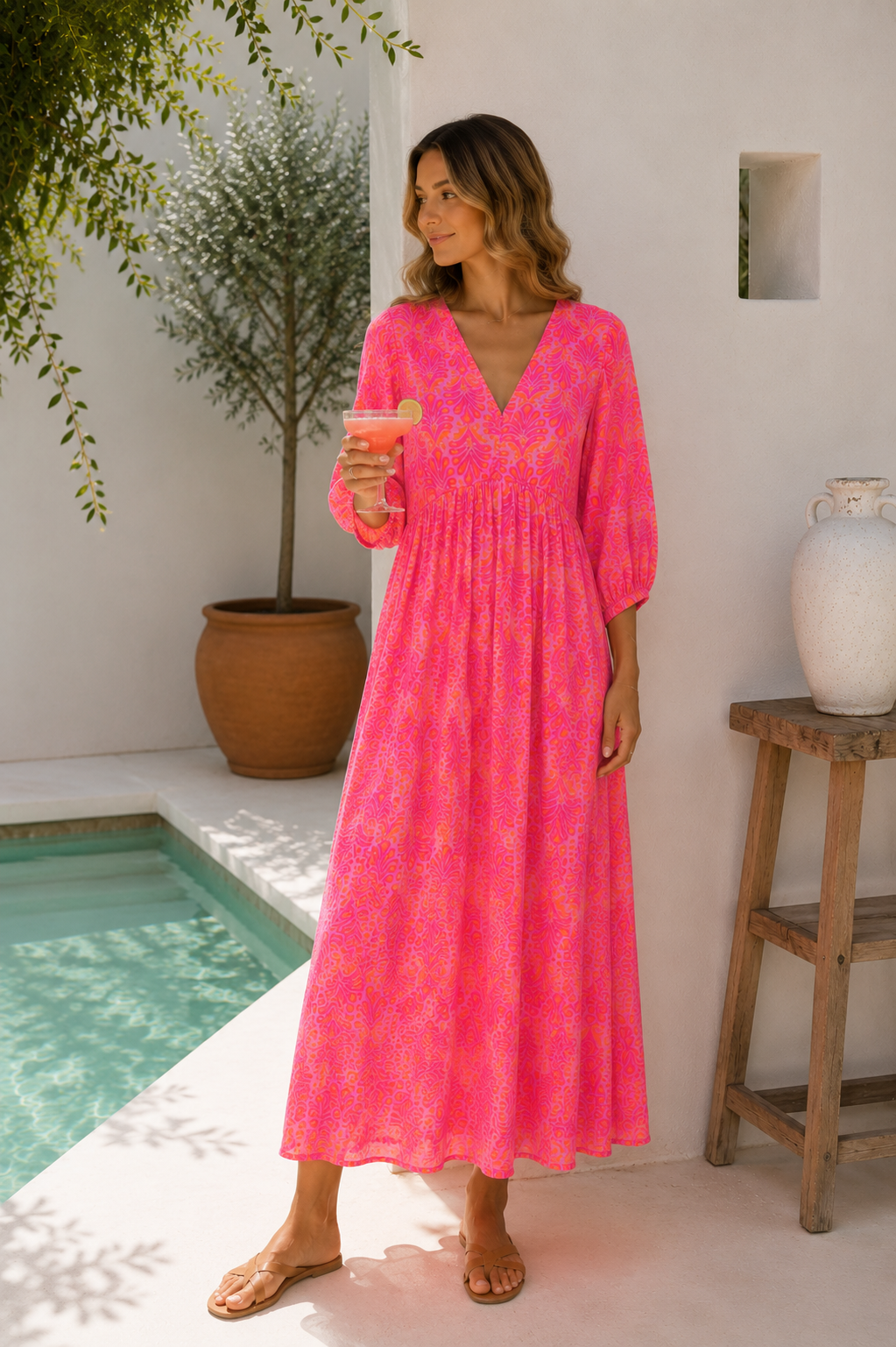 MUSSELIN KLEID HANNAH FANTASY 34 - 42 Made in Italy