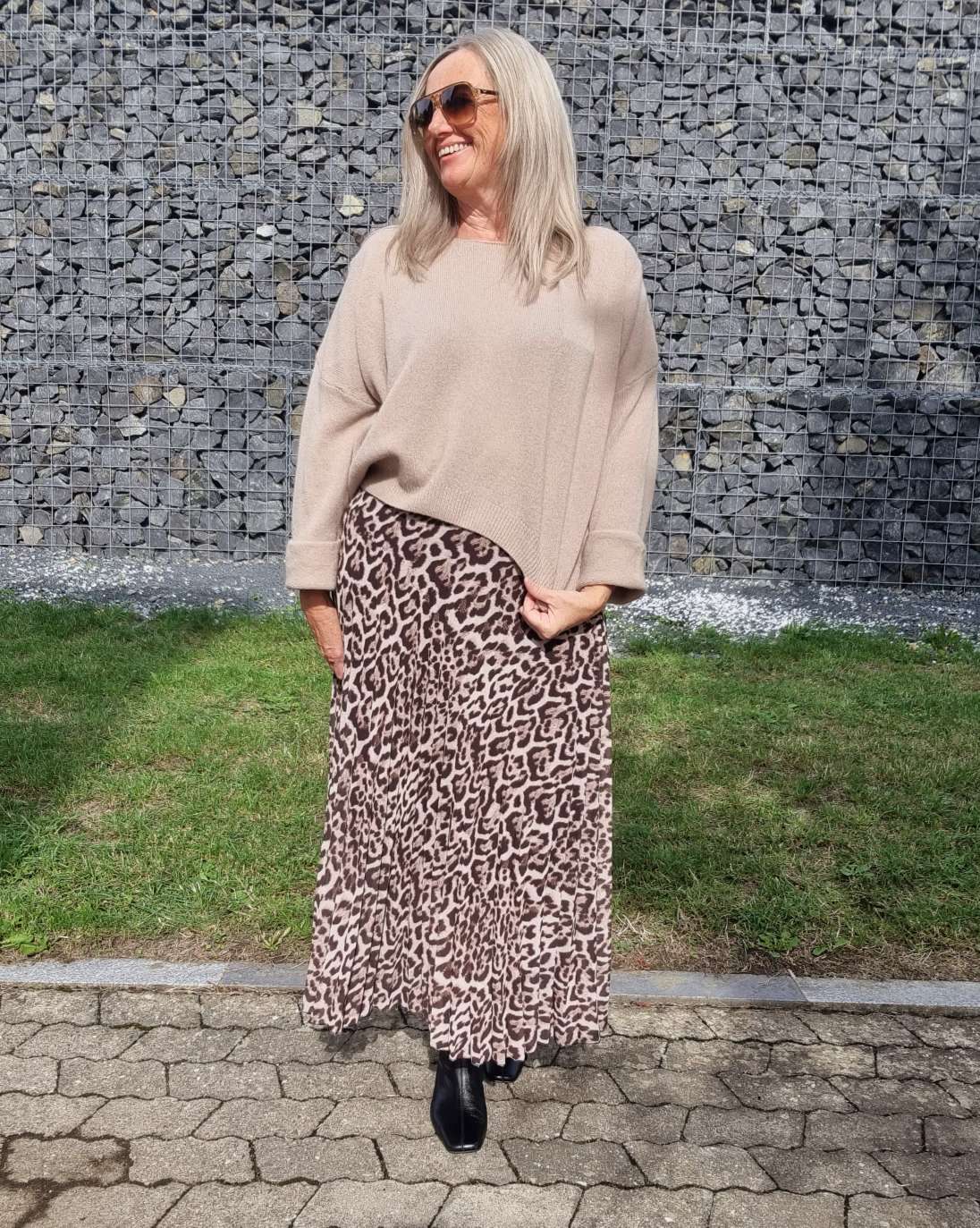 PLISSEE SKIRT SARABI LEO CREME Midi Rock Made in Italy 34-40 PLISSEE SKIRT SARABI LEO CREME Midi Rock Made in Italy 34-40