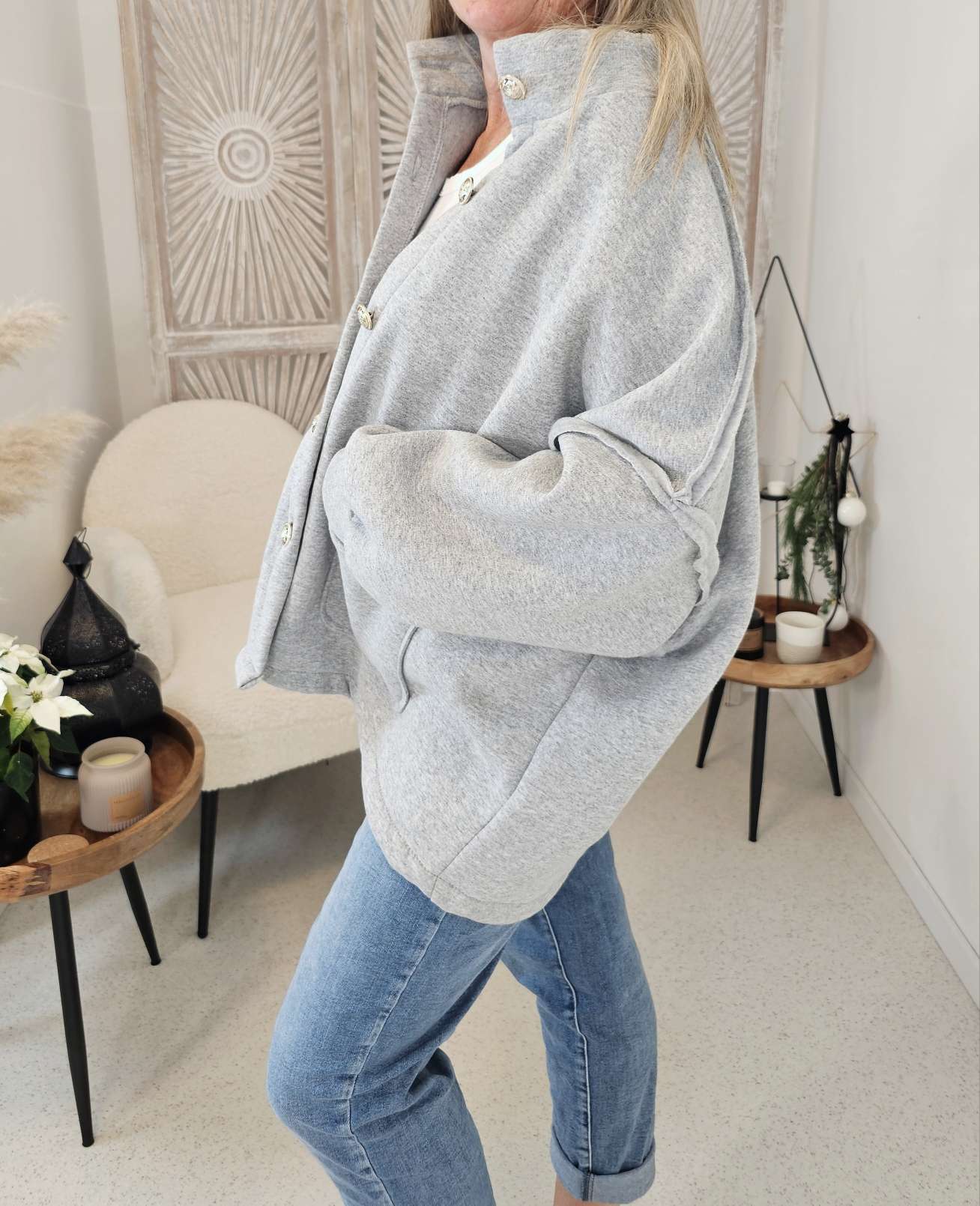 OVERSIZE SWEATSHIRT JACKE VERONA Made in Italy 34-46 Sweatshirtjacke OVERSIZE SWEATSHIRT JACKE VERONA Made in Italy 34-46 Sweatshirtjacke