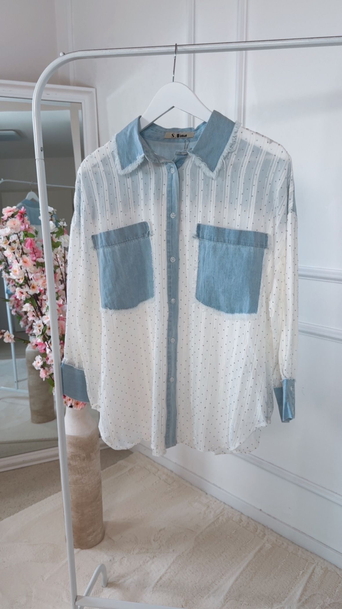 ✨ Bluse Lunavella Struktur- und Glitzerdetails 34-40/42