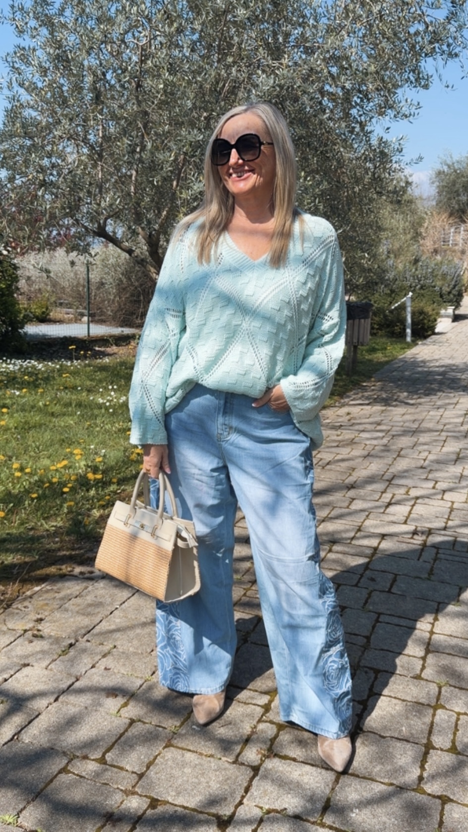 LÄSSIGE WEITE JEANS ROSALINDA SW1935 Italy Style Größenartikel