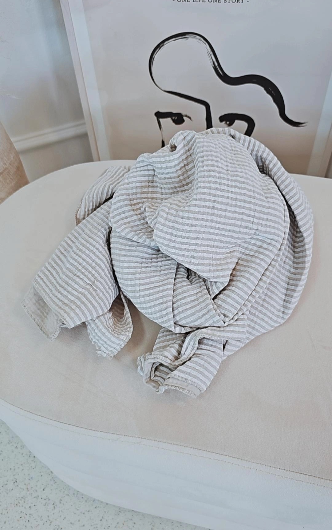 MUSSELIN SCHAL SCARF NICOLE STREIFEN Made in Italy Pareo