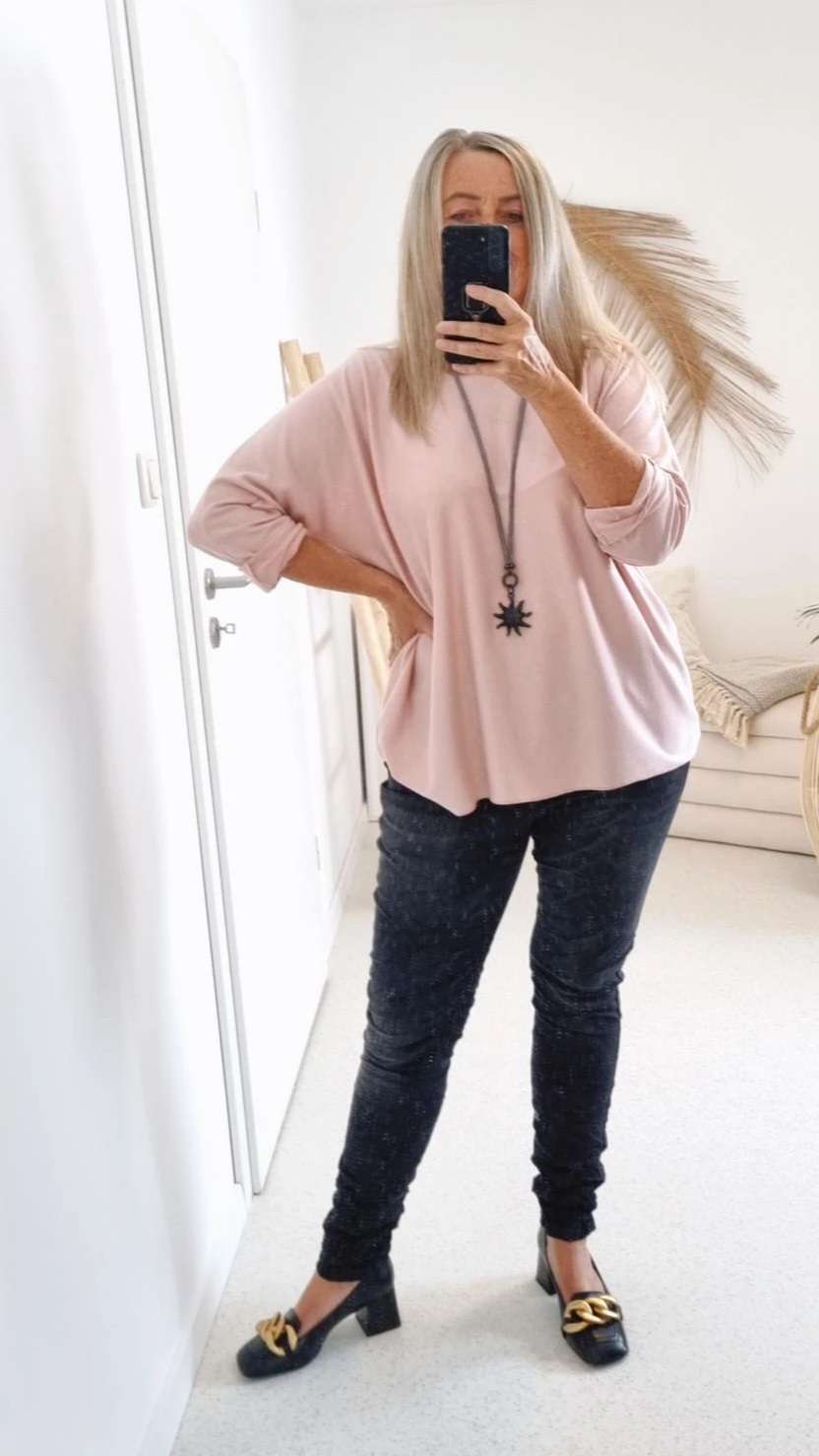 BASIC LONGSLEEVE RUBY ROSA leichter Pullover 34-42 Made in Italy Layer Shirt BASIC LONGSLEEVE RUBY ROSA leichter Pullover 34-42 Made in Italy Layer Shirt