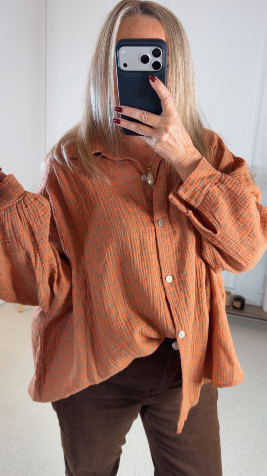 MUSSELIN BLUSE MEGAN LEO KURZ Made in Italy 34-44