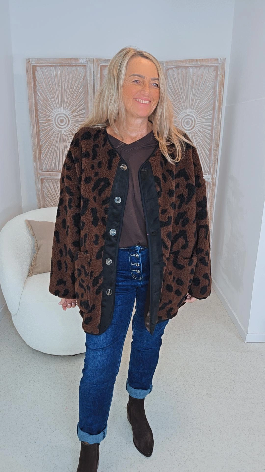 OVERSIZE LEO-TEDDY JACKE SONTJE Made in Italy 34-48/50