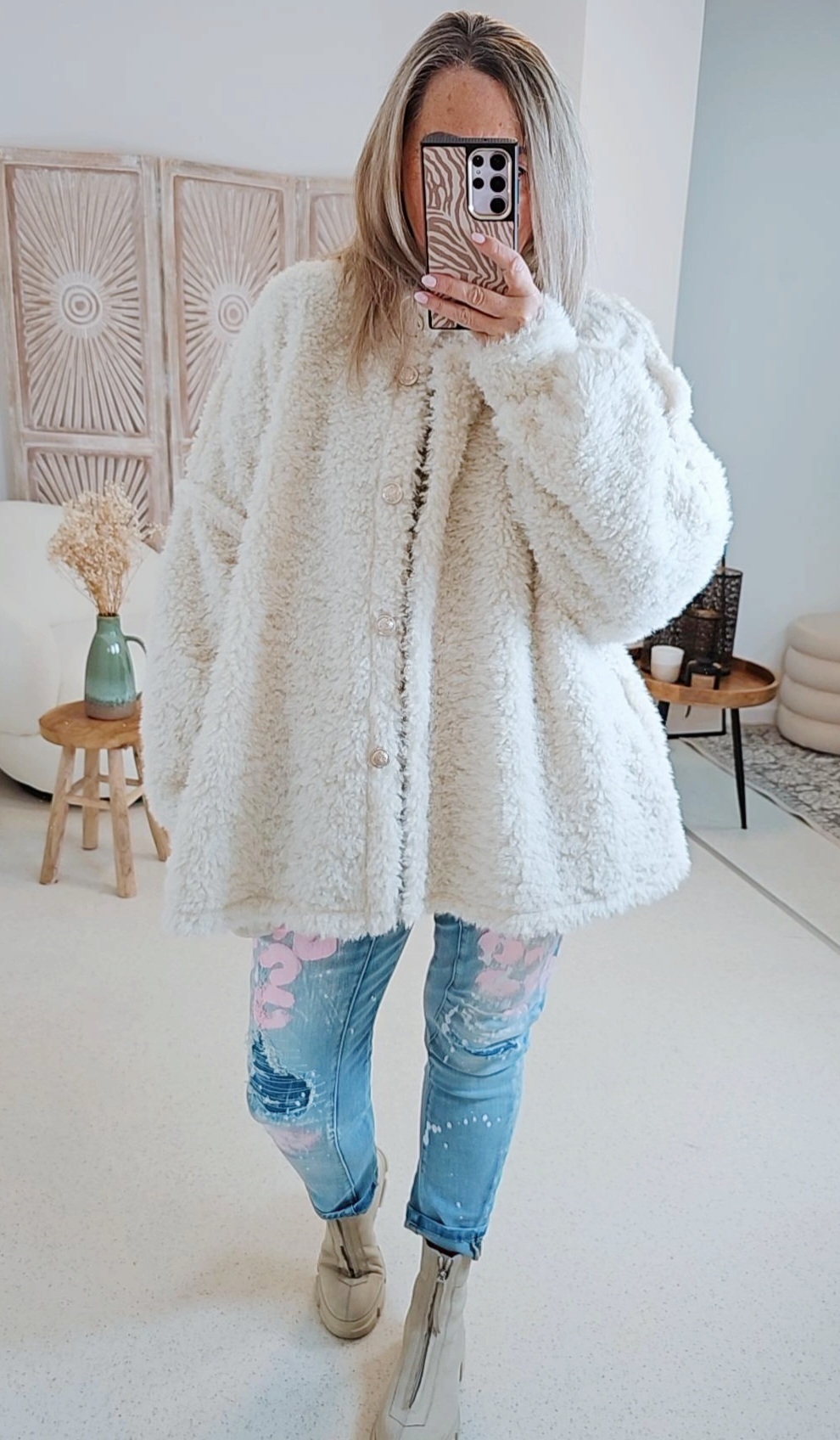 KUSCHELIGE TEDDY JACKE ALISSA Made in Italy 34-42
