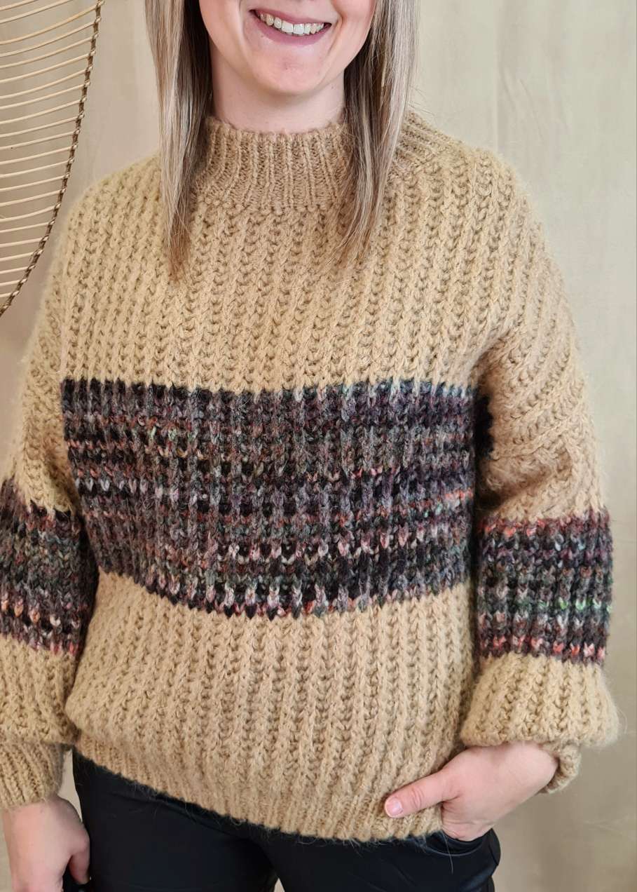 KNIT SWEATER BARBARA BEIGE 34-40 Made in Italy Strickpullover Pullover Oversize