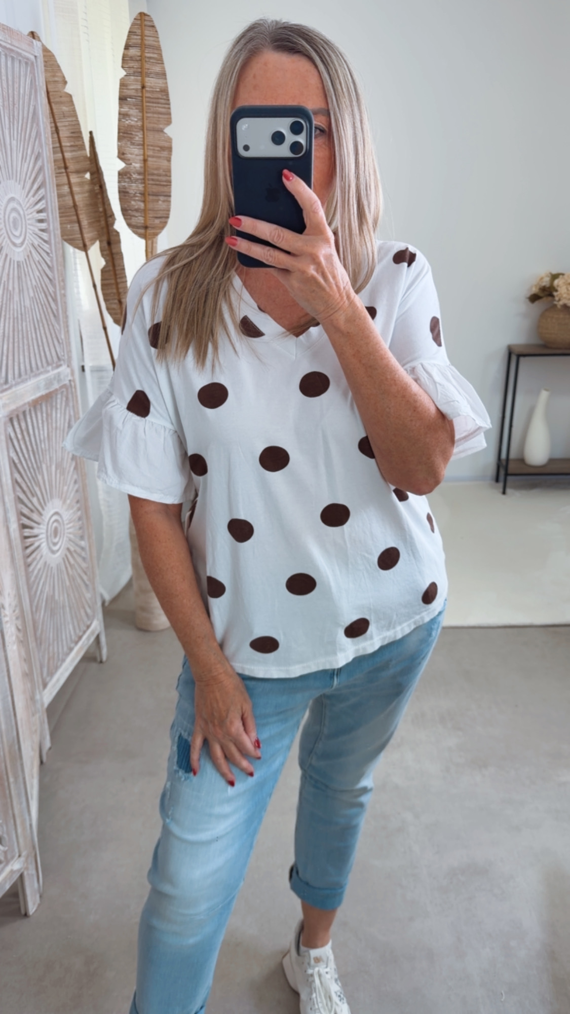 Polka Dots-Shirt „Bellagio“ – Made in Italy 🌸 Größe 34 bis 40/42