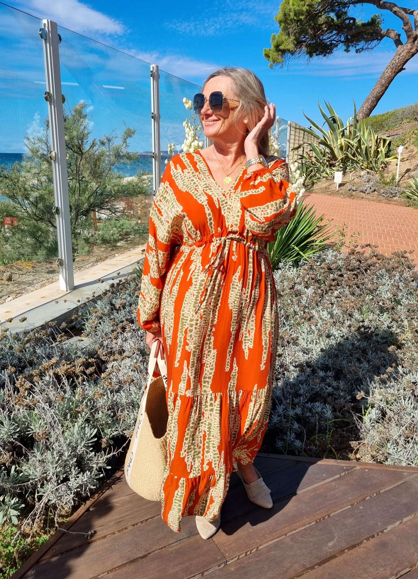 MAXI DRESS CORINNA ROT GRÜN 34-40 Made in Italy langes Kleid Tunikakleid MAXI DRESS CORINNA ROT GRÜN 34-40 Made in Italy langes Kleid Tunikakleid