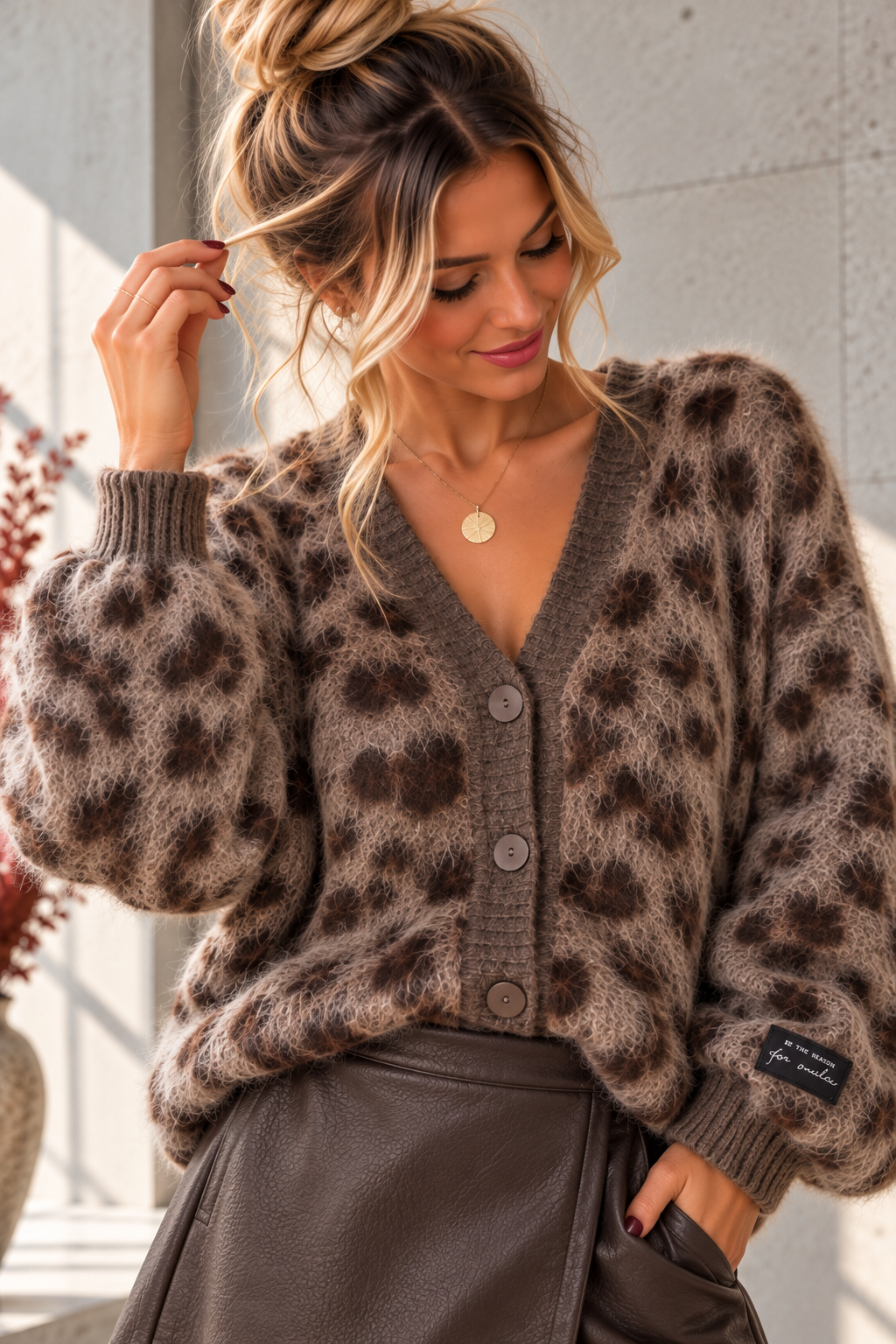 Strickjacke Leo mit Patch – Fashion Must-have SJ0194 I Made in Italy 34-42