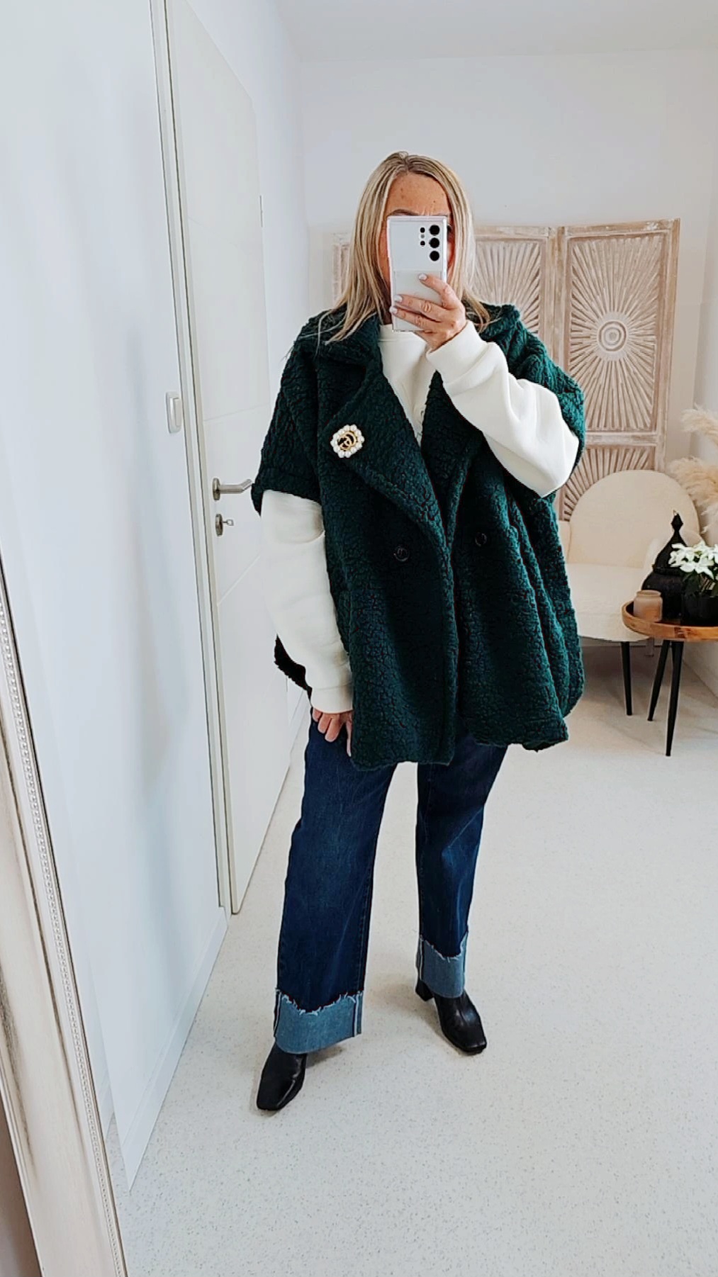 TEDDY WESTE ANNI  Made in Italy 34-46/48 Mantel Jacke ärmellos  COAT