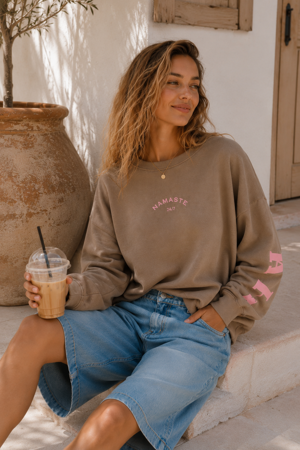 Sweatshirt „Namaste 24/7 Uni“ – Made in Italy | One Size bis ca. Gr. 42