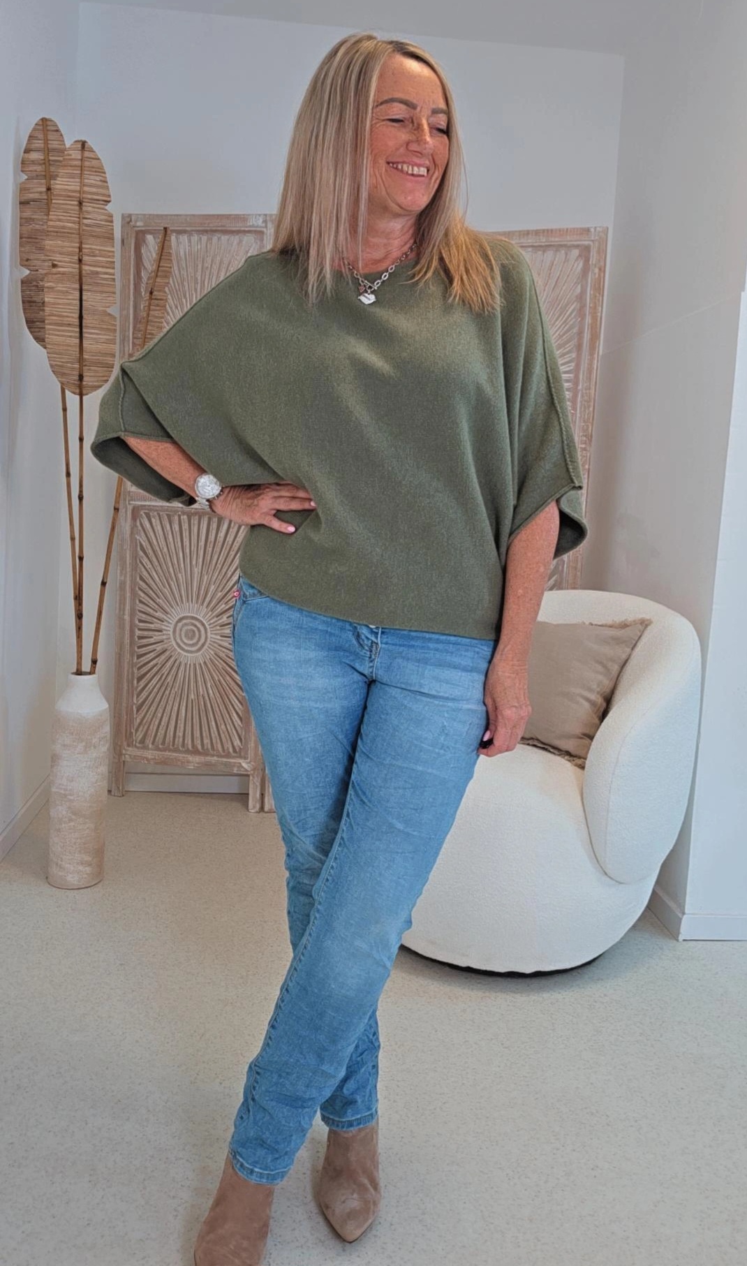 STRICKPULLI AMALFI FLEDERMAUSARM 34-42 Made in Italy