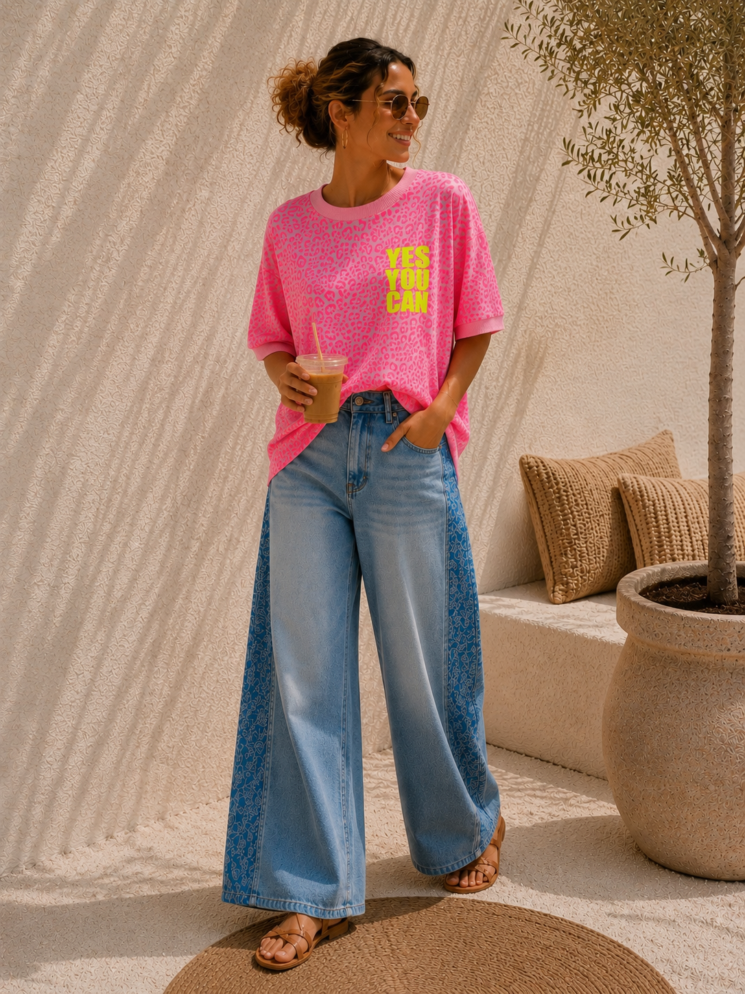 LÄSSIGE WEITE JEANS ROSALINDA SW1935 Italy Style Größenartikel