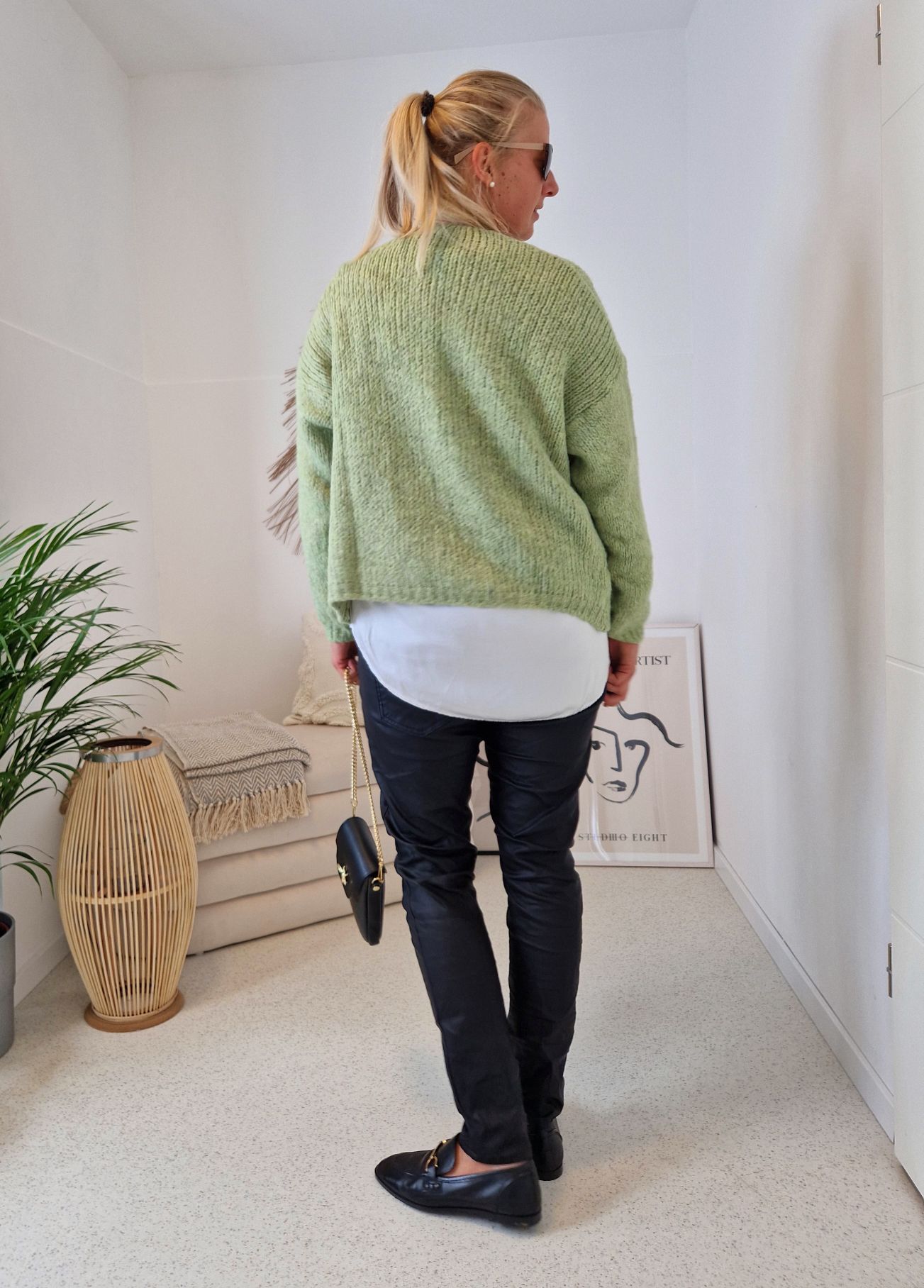 KNIT CARDIGAN MILLY GRÜN 34-42 Made in Italy kurze Strickjacke KNIT CARDIGAN MILLY GRÜN 34-42 Made in Italy kurze Strickjacke
