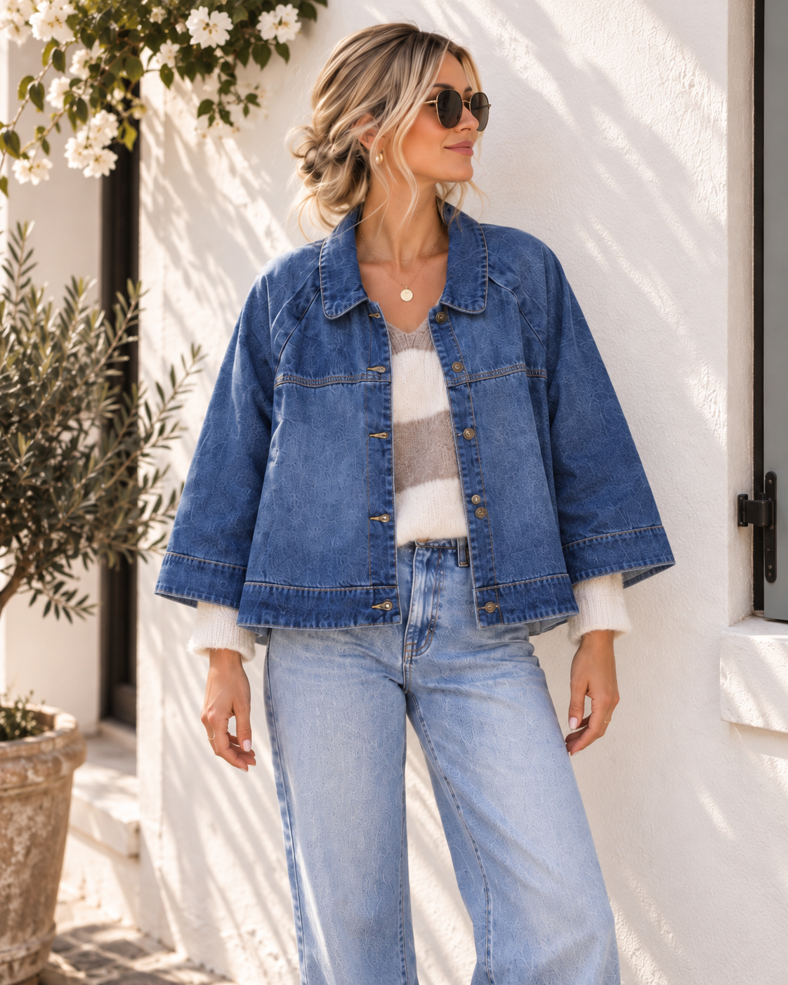 Oversize Jeansjacke in A-Linie – lässiger Hängerchen-Style | JJ0091