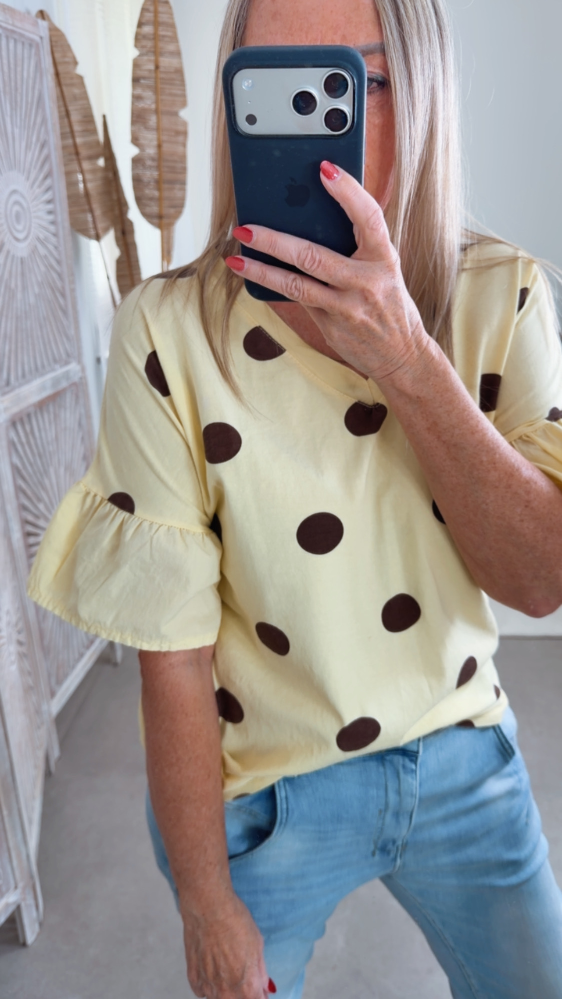 Polka Dots-Shirt „Bellagio“ – Made in Italy 🌸 Größe 34 bis 40/42