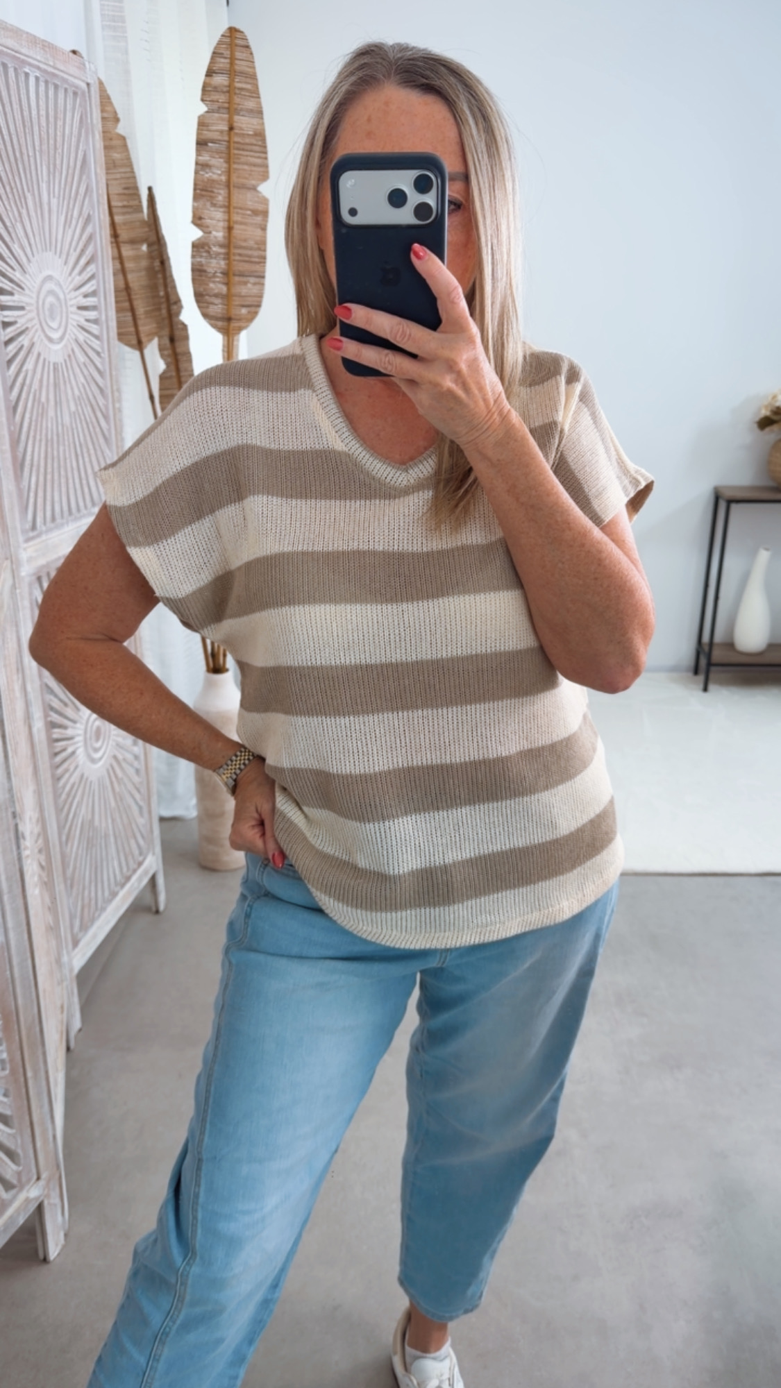 Strickshirt Sorento Blockstreifen Made in Italy 34-40/42