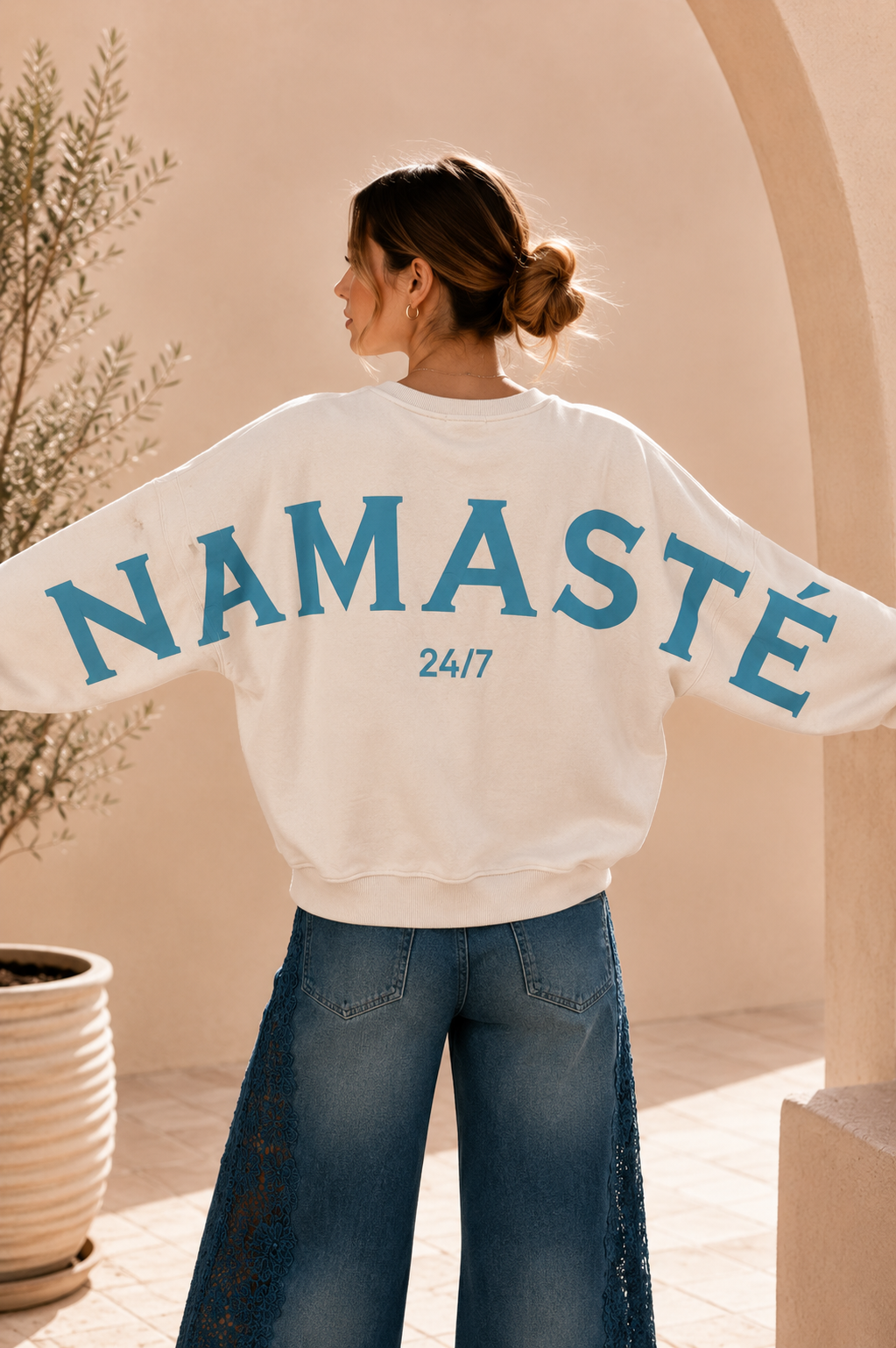 Sweatshirt „Namaste 24/7 Uni“ – Made in Italy | One Size bis ca. Gr. 42