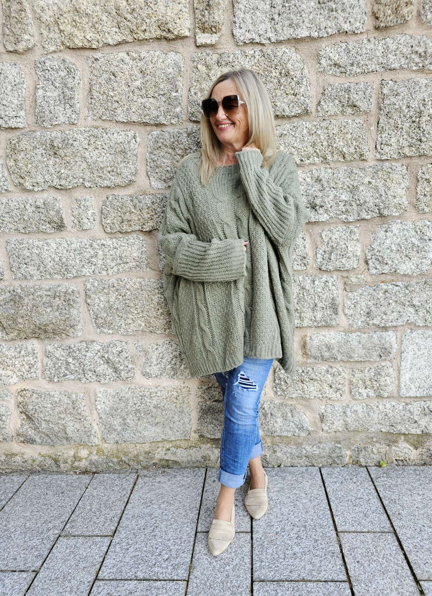 STRICKPULLOVER ZOPFMUSTER TARA Oversize Pullover Made in Italy 36 - 48/50 STRICKPULLOVER ZOPFMUSTER TARA Oversize Pullover Made in Italy 36 - 48/50