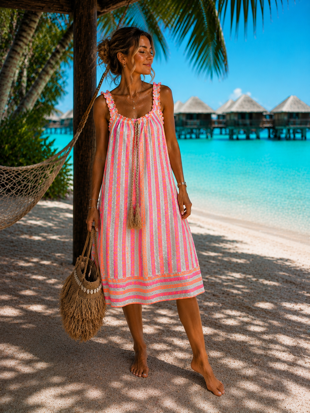 Boho Kleid Lobos Blockstreifen  Made in Italy 34-40/42