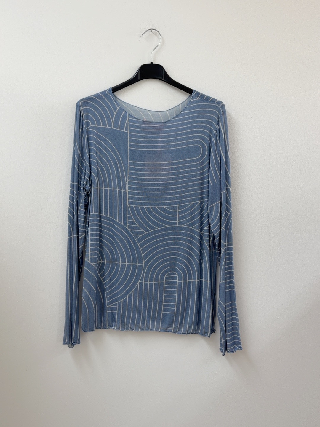 Langarmshirt Cashmere Ornamentmuster I LS0026 I Made in Italy 34-42